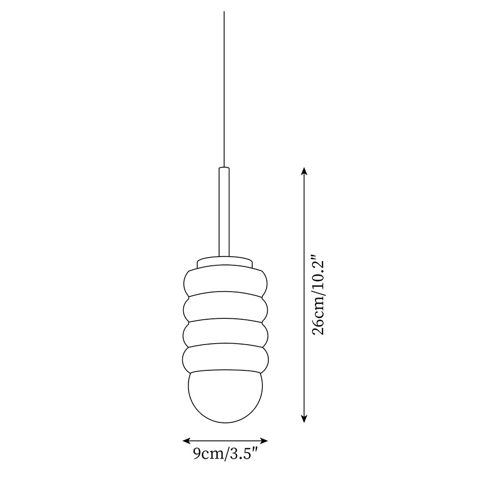 Pendant Lamp Ribbed Ceramic Shade Brass Warm Midcentury - Letslighting