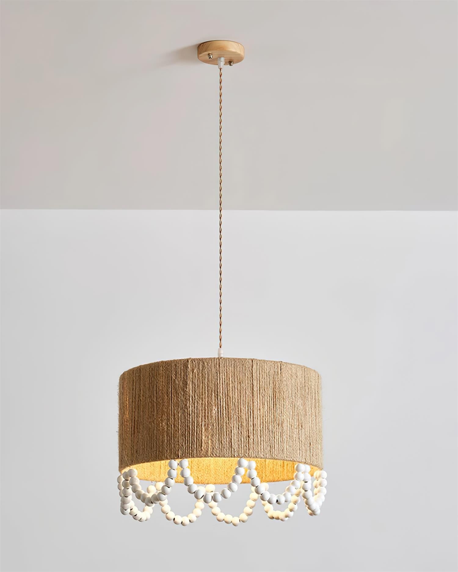 Boho Dona Pendant Lamp Natural Fringe Organic - Letslighting