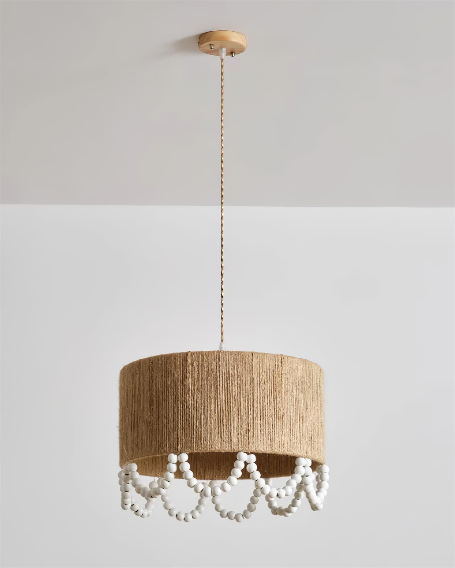 Boho Dona Pendant Lamp Natural Fringe Organic - Letslighting