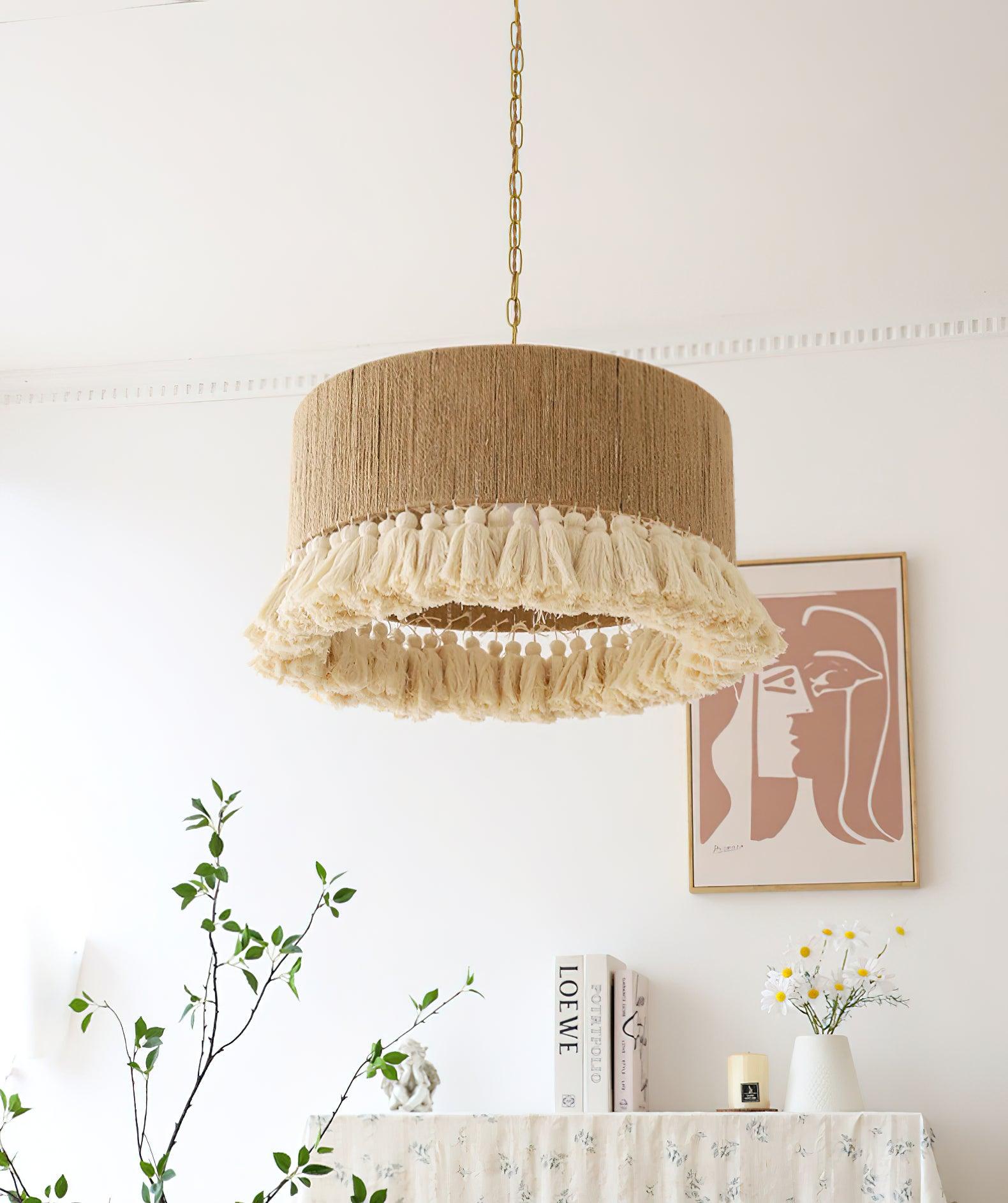 Lustra Pendant Lamp Cotton Tassels for Living Room - Letslighting