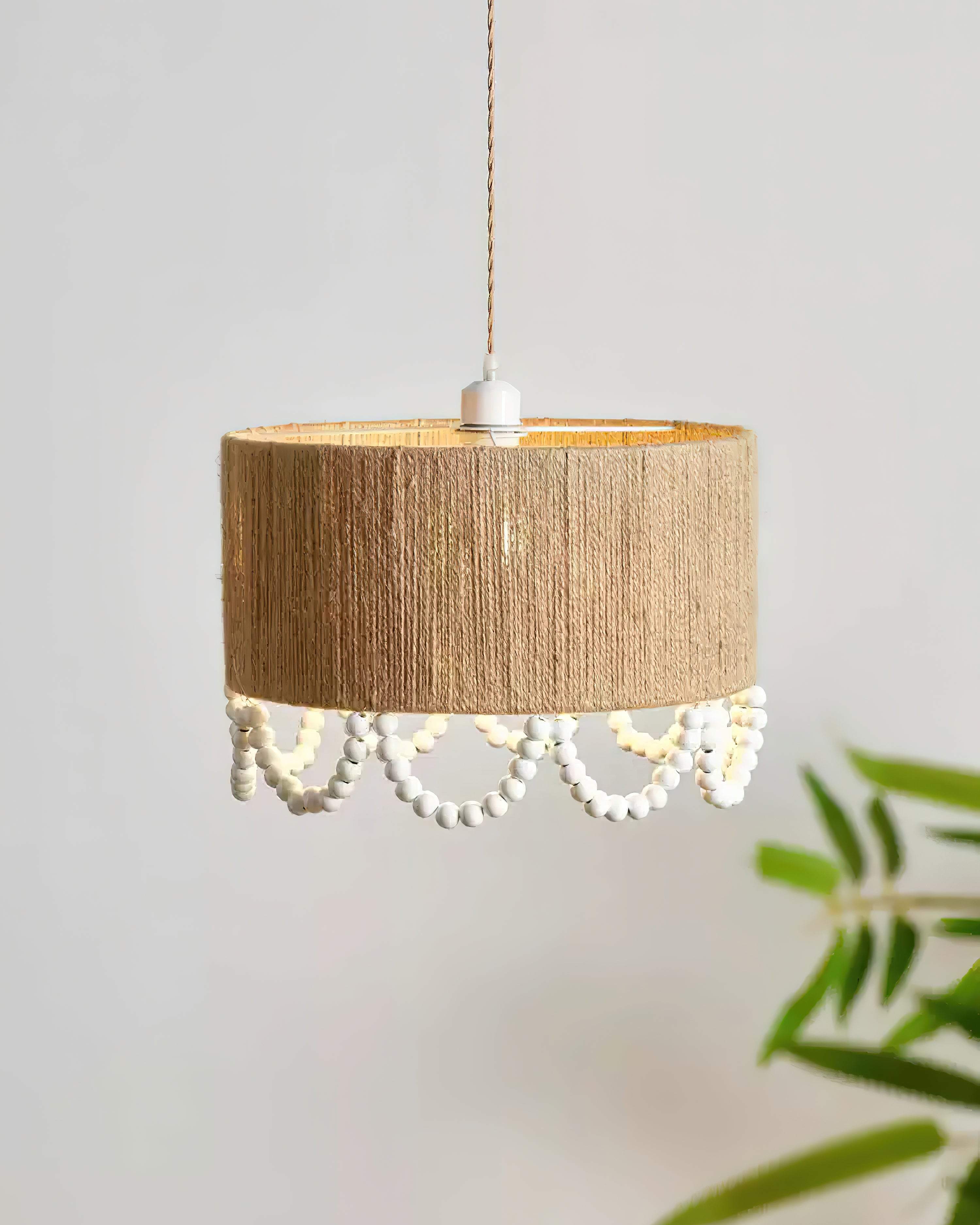 Boho Dona Pendant Lamp Natural Fringe Organic - Letslighting