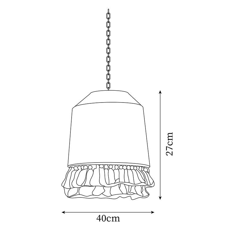 Pendant Lamp Cotton Yarn Shade Ruffled Fringe Boho Handmade - Letslighting