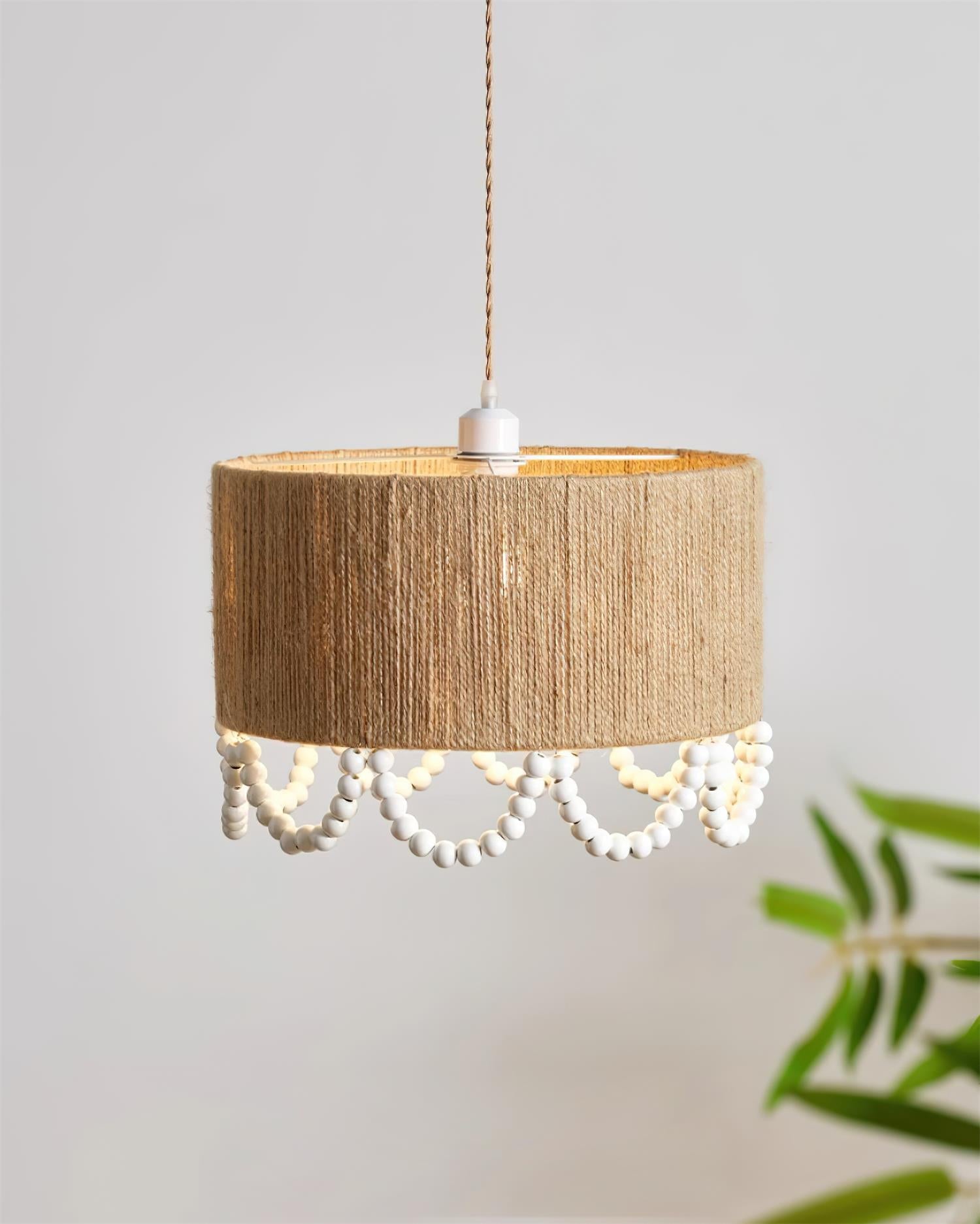 Boho Dona Pendant Lamp Natural Fringe Organic - Letslighting