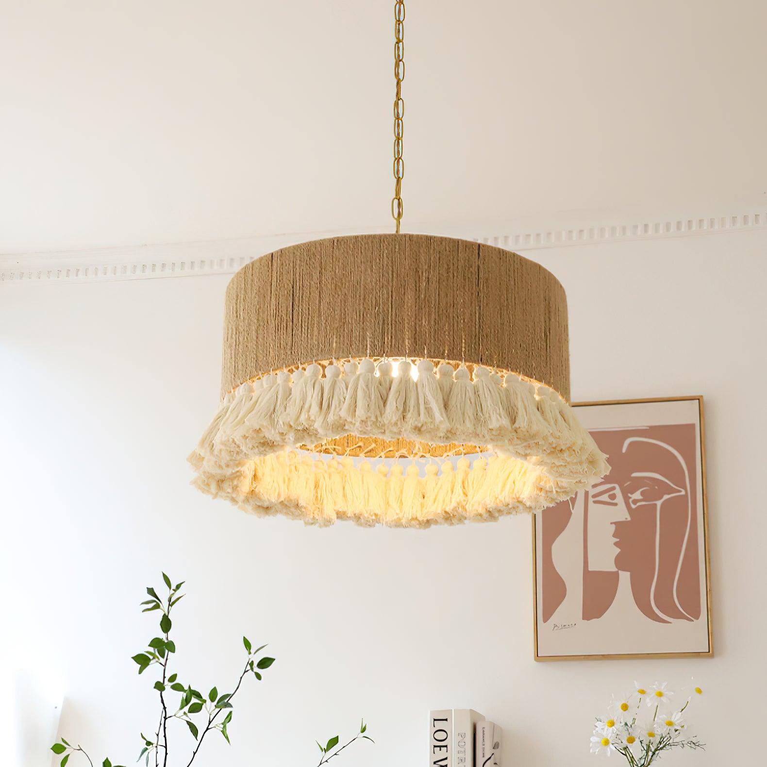 Lustra Pendant Lamp Cotton Tassels for Living Room - Letslighting
