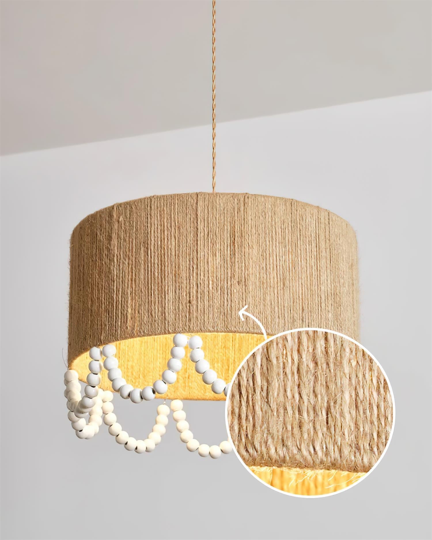 Boho Dona Pendant Lamp Natural Fringe Organic - Letslighting