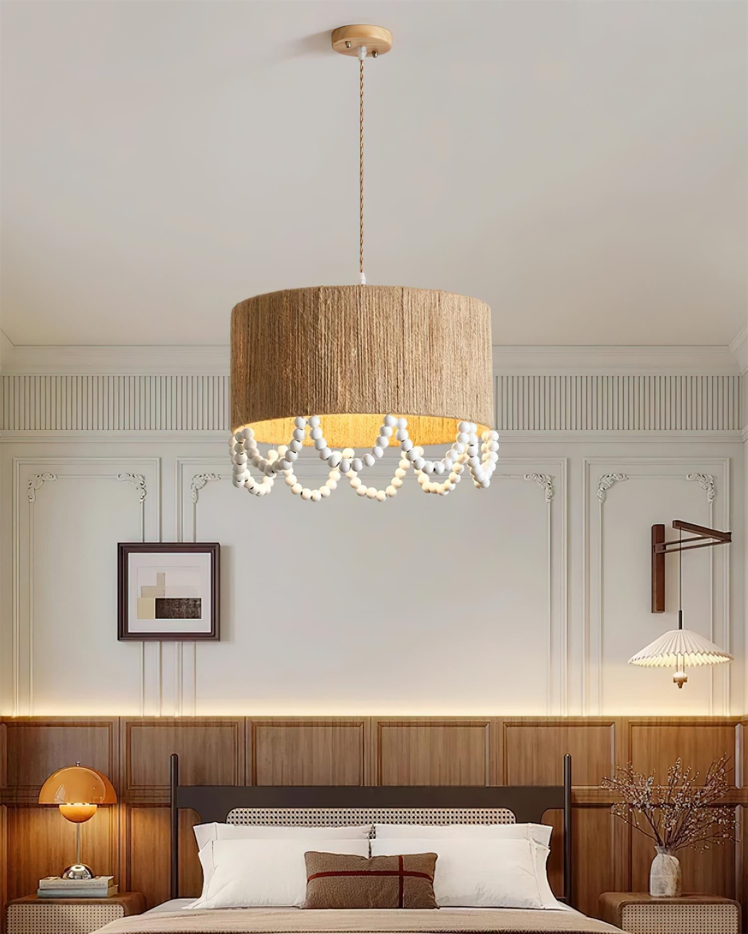 Boho Dona Pendant Lamp Natural Fringe Organic - Letslighting
