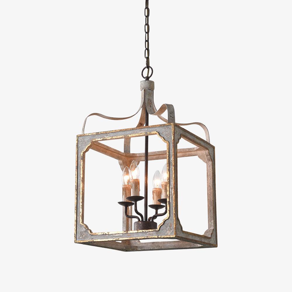 Lustra Chandelier Rustic Cube Vintage Frame - Letslighting