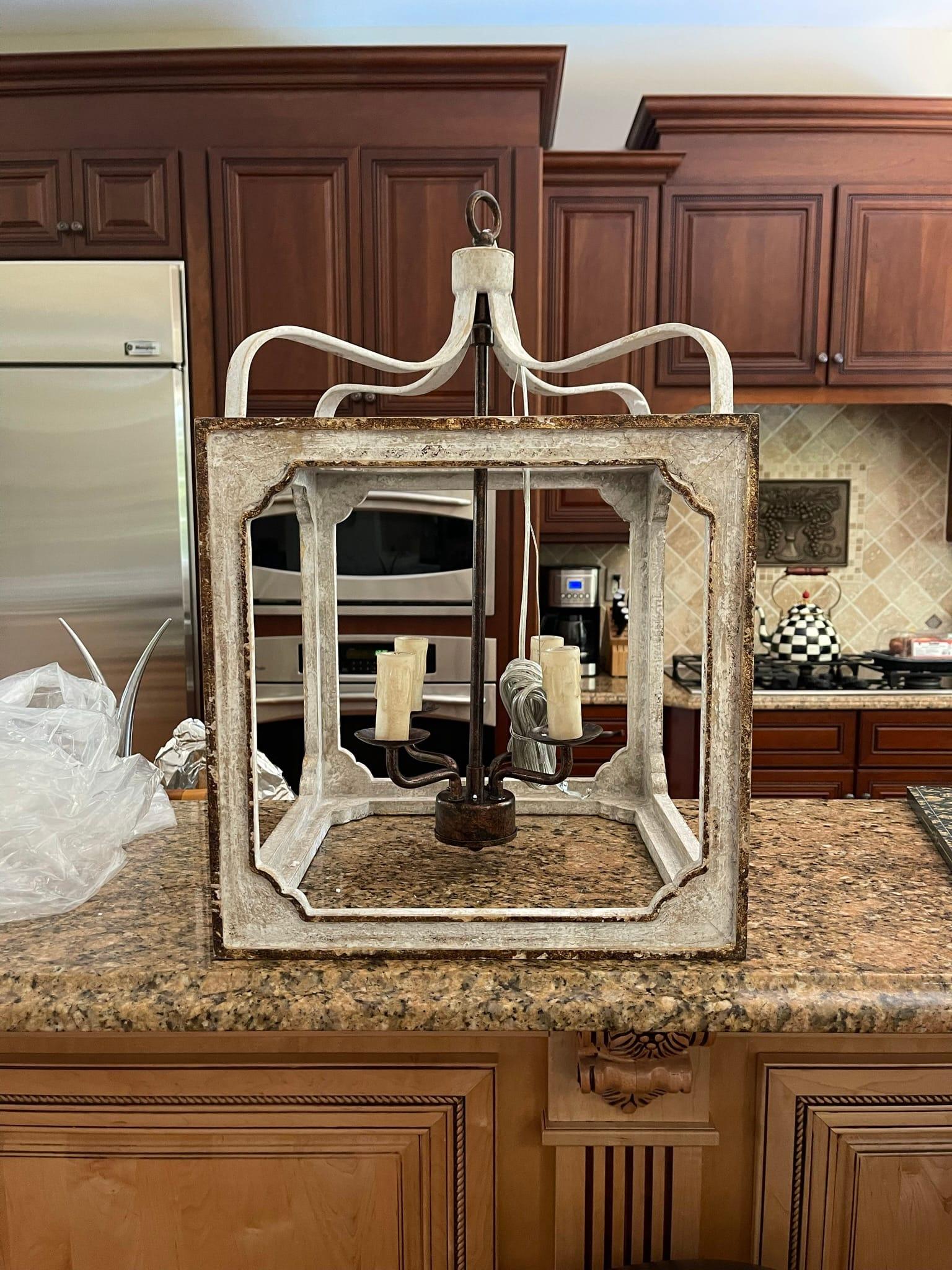 Lustra Chandelier Rustic Cube Vintage Frame - Letslighting