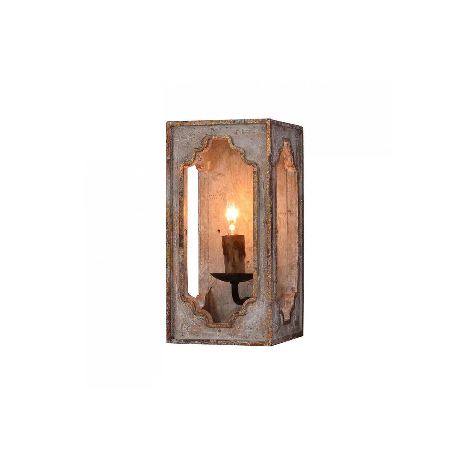 Vatnuvyd Rustic Cube Wooden Sconce - Letslighting