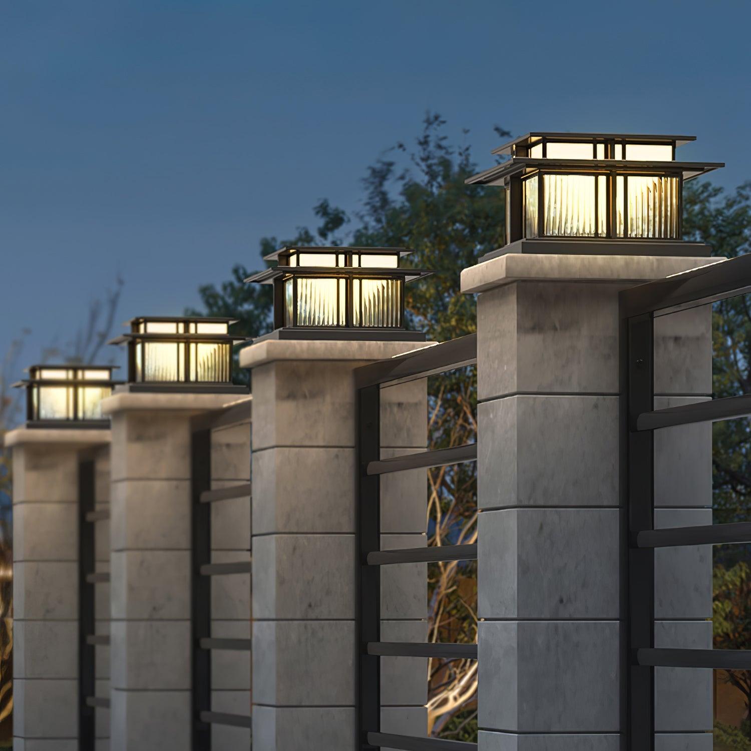 Ray Pillar Solar /HardWire Outdoor Light