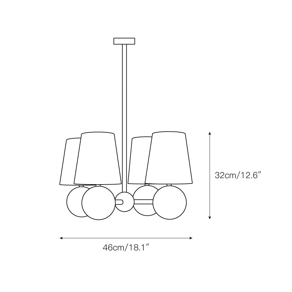 Aevuvyj Premium Elegance Brass Fabric Chandelier - Letslighting