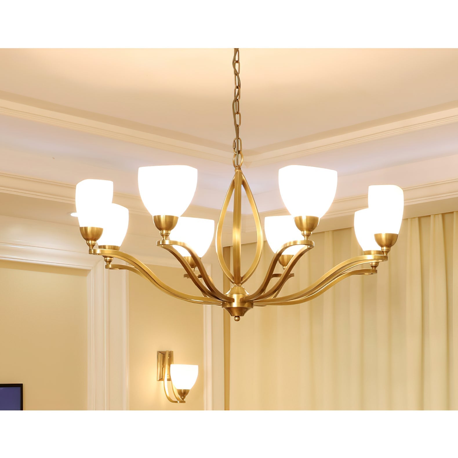 Dvaluvyj Postmodern Luxury Brass Glass Chandelier - Letslighting