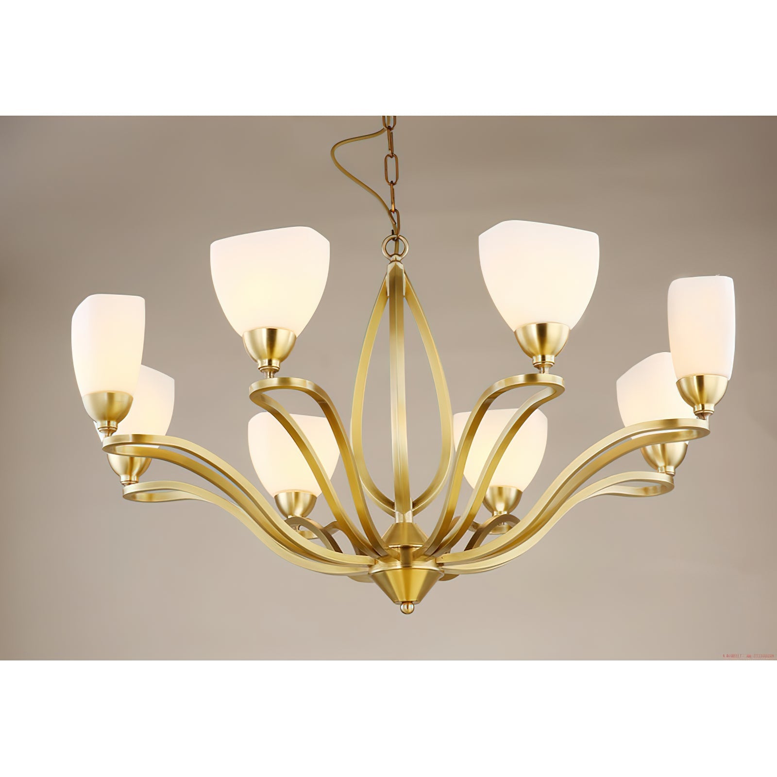 Dvaluvyj Postmodern Luxury Brass Glass Chandelier - Letslighting