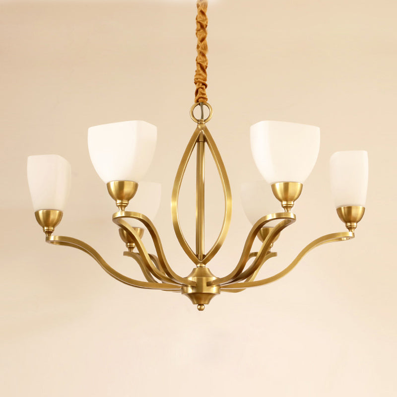 Dvaluvyj Postmodern Luxury Brass Glass Chandelier - Letslighting