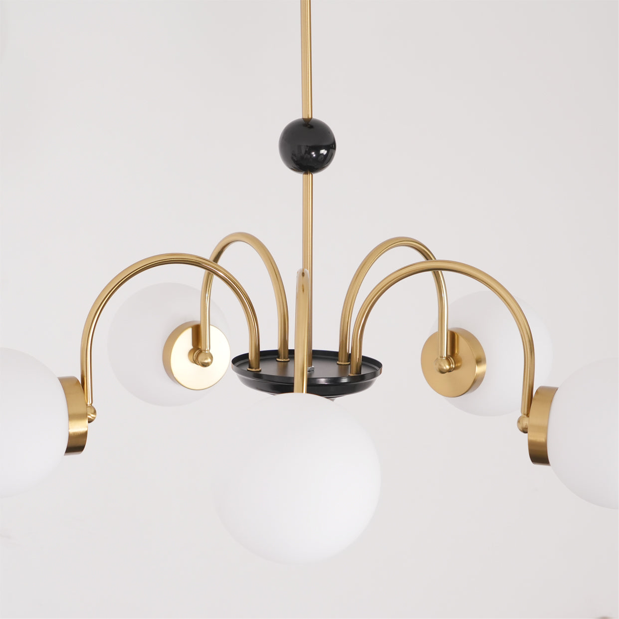 Lustra Chandelier Rod Frame and White - Letslighting