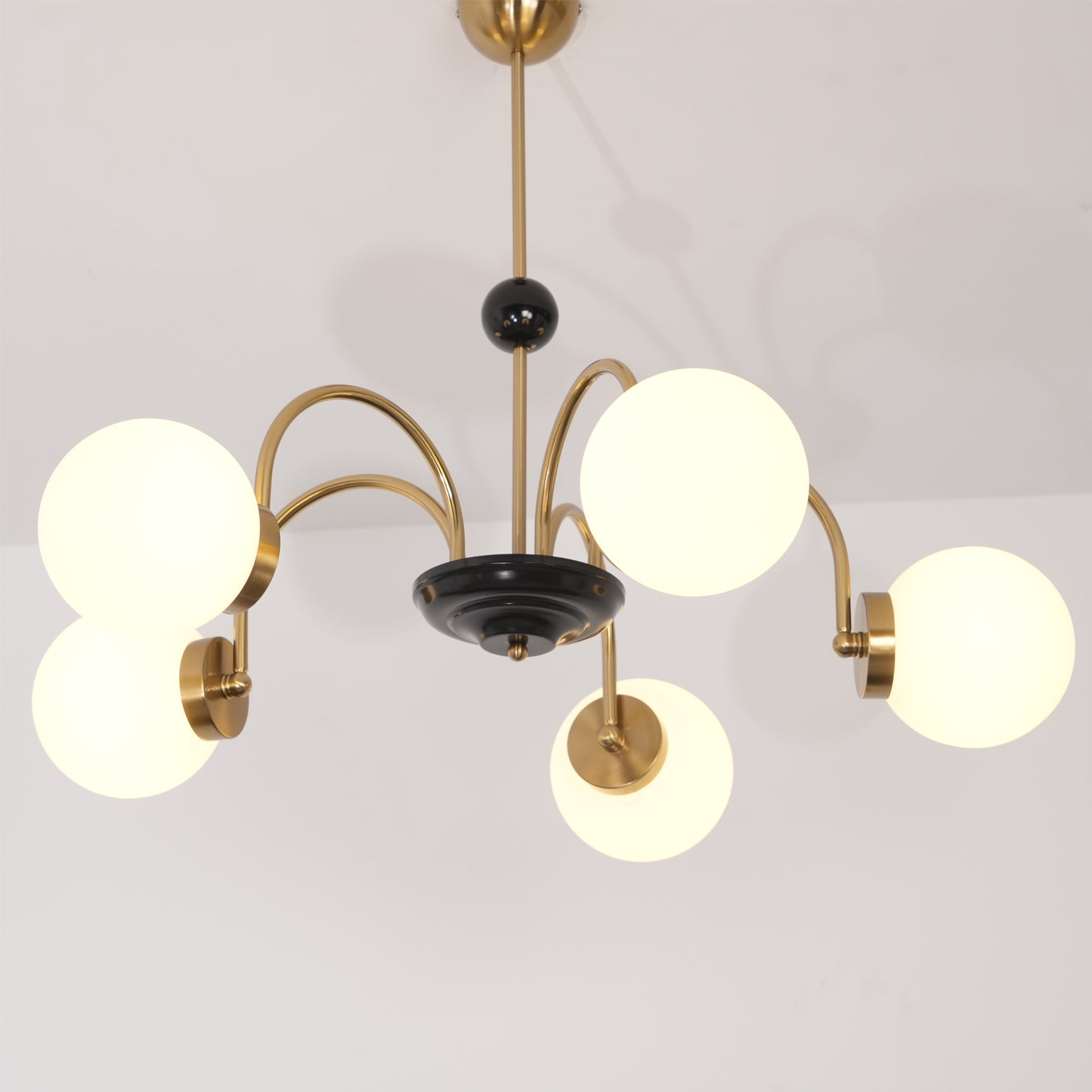 Lustra Chandelier Rod Frame and White - Letslighting