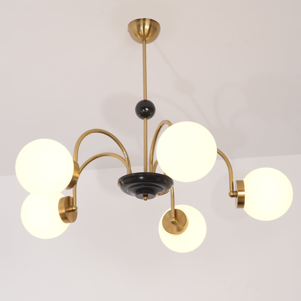 Lustra Chandelier Rod Frame and White - Letslighting