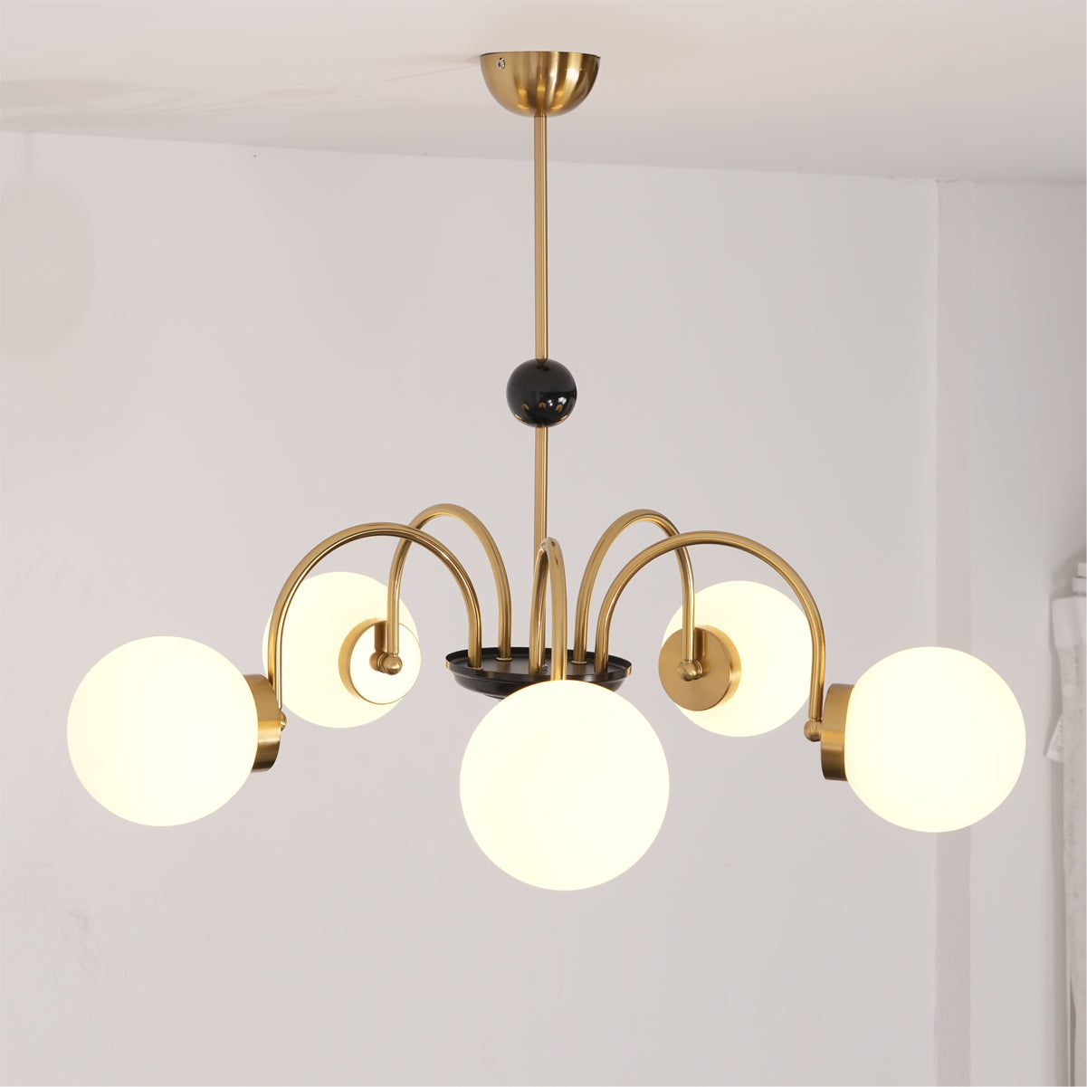 Lustra Chandelier Rod Frame and White - Letslighting