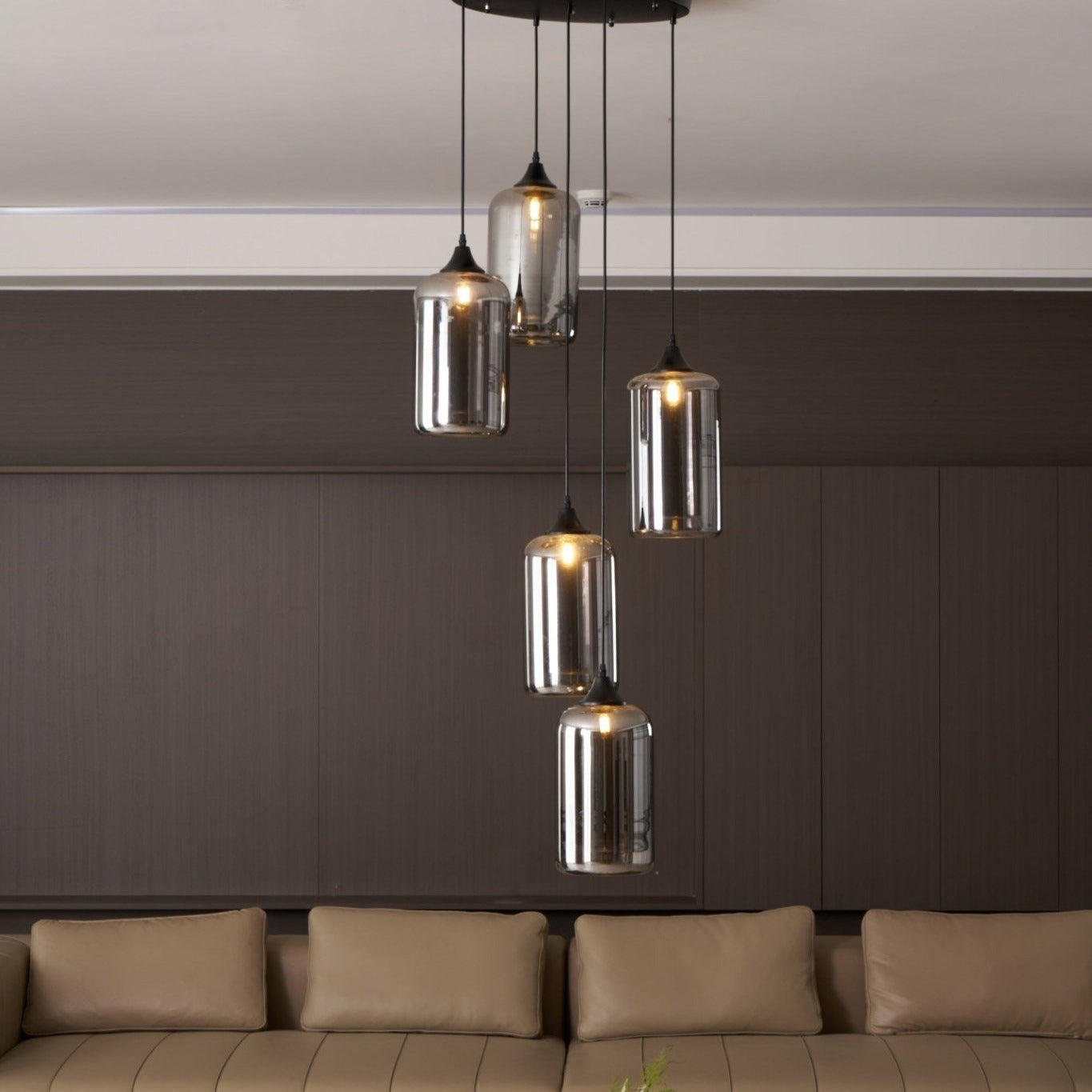 Valentina Minimalist Bottle Glass Pendant Light Smoke Gray - Letslighting