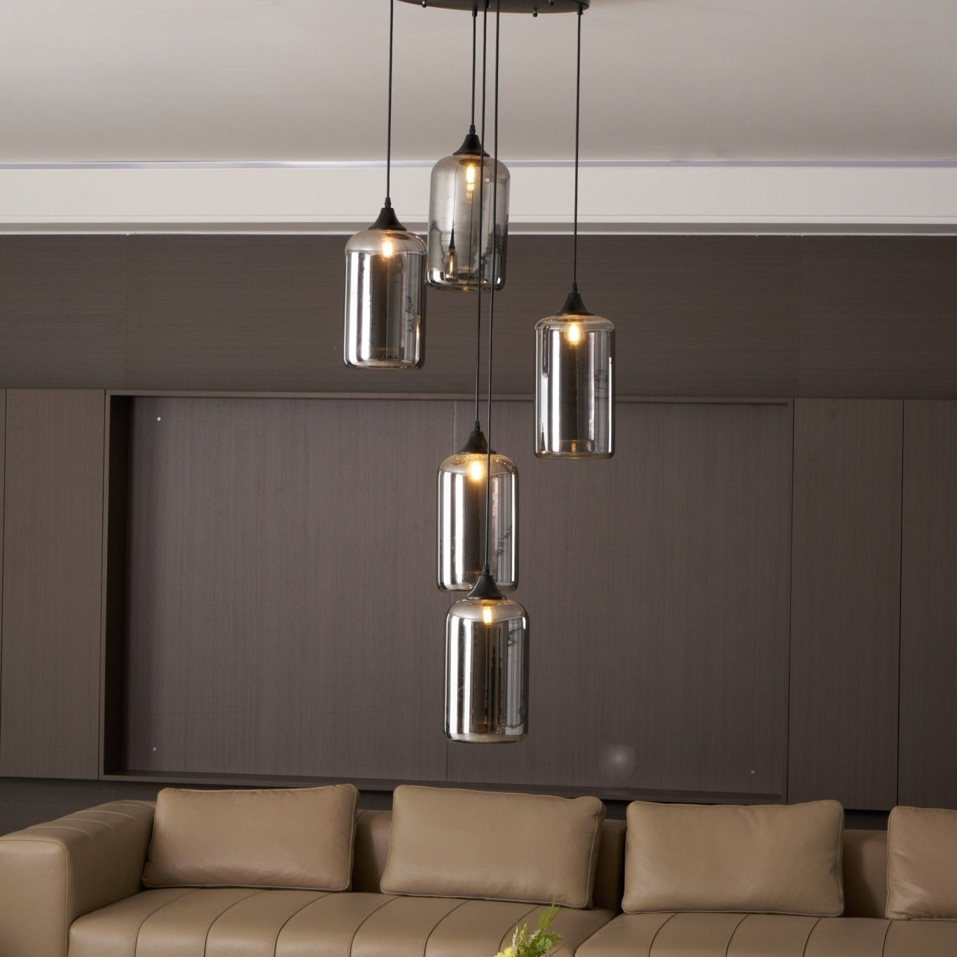 Valentina Minimalist Bottle Glass Pendant Light Smoke Gray - Letslighting
