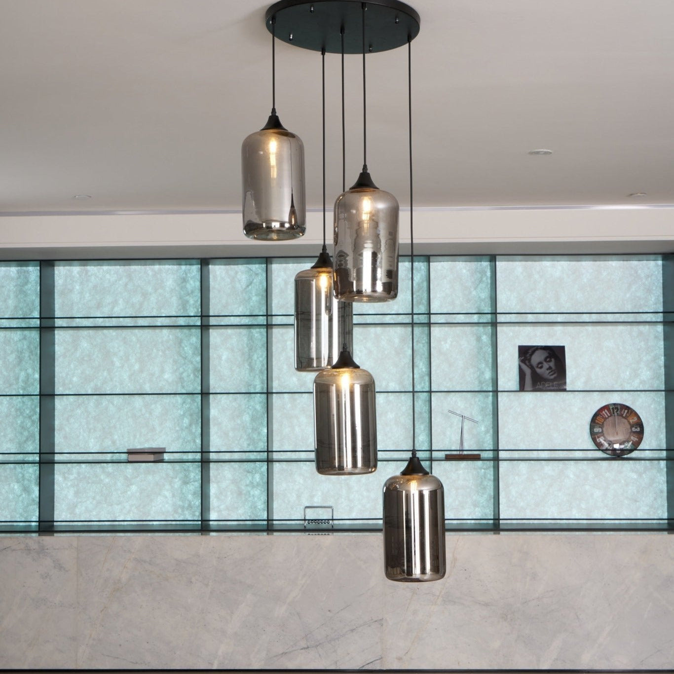 Valentina Minimalist Bottle Glass Pendant Light Smoke Gray - Letslighting