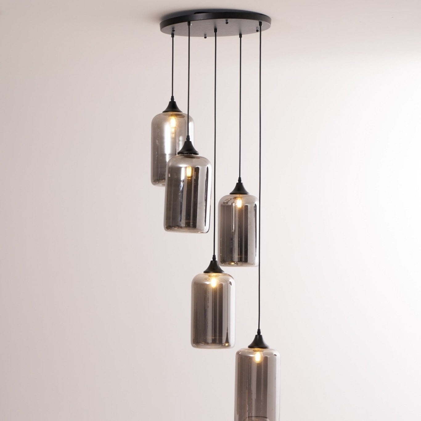 Valentina Minimalist Bottle Glass Pendant Light Smoke Gray - Letslighting