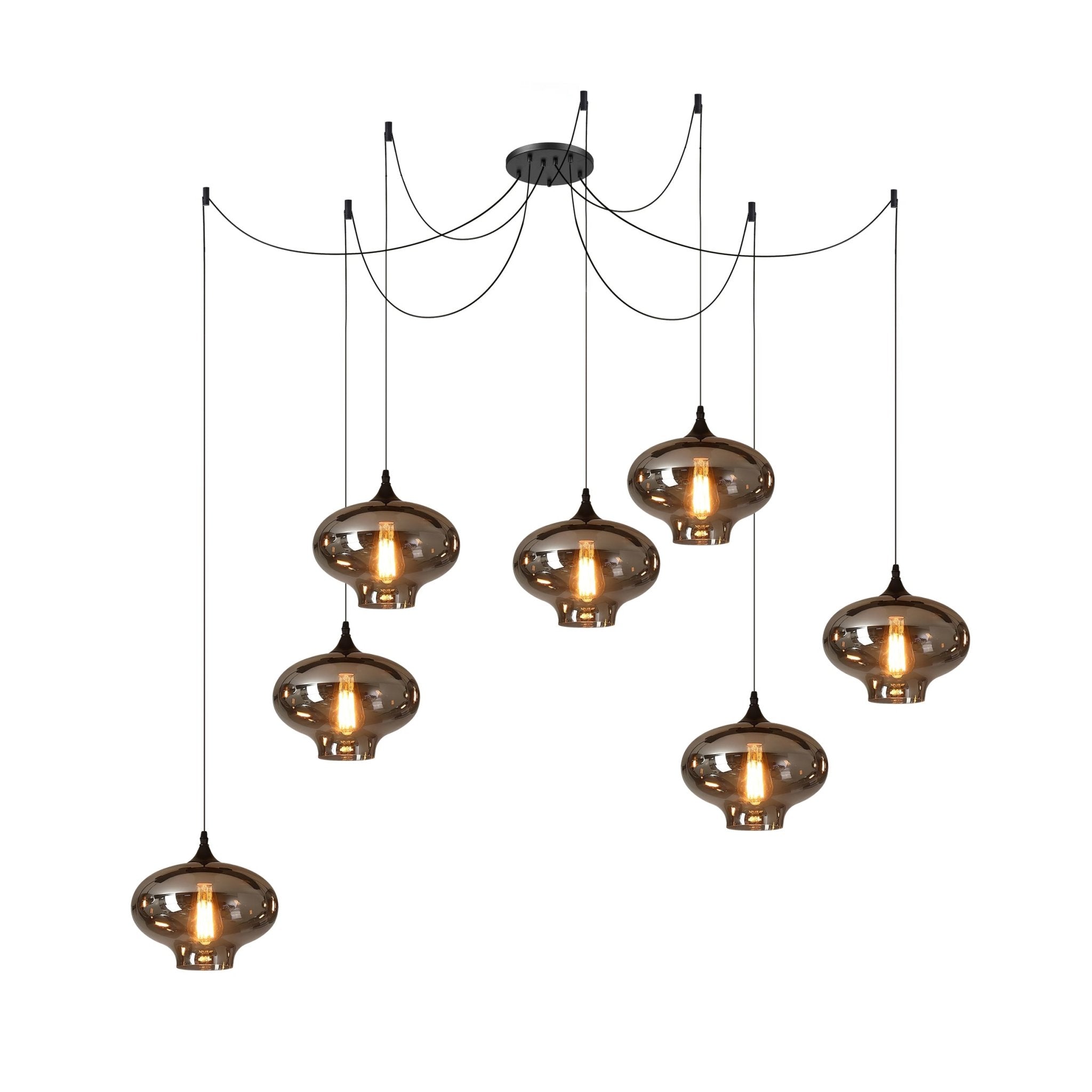 Valentina Minimalist Bottle Glass Pendant Light Smoke Gray - Letslighting