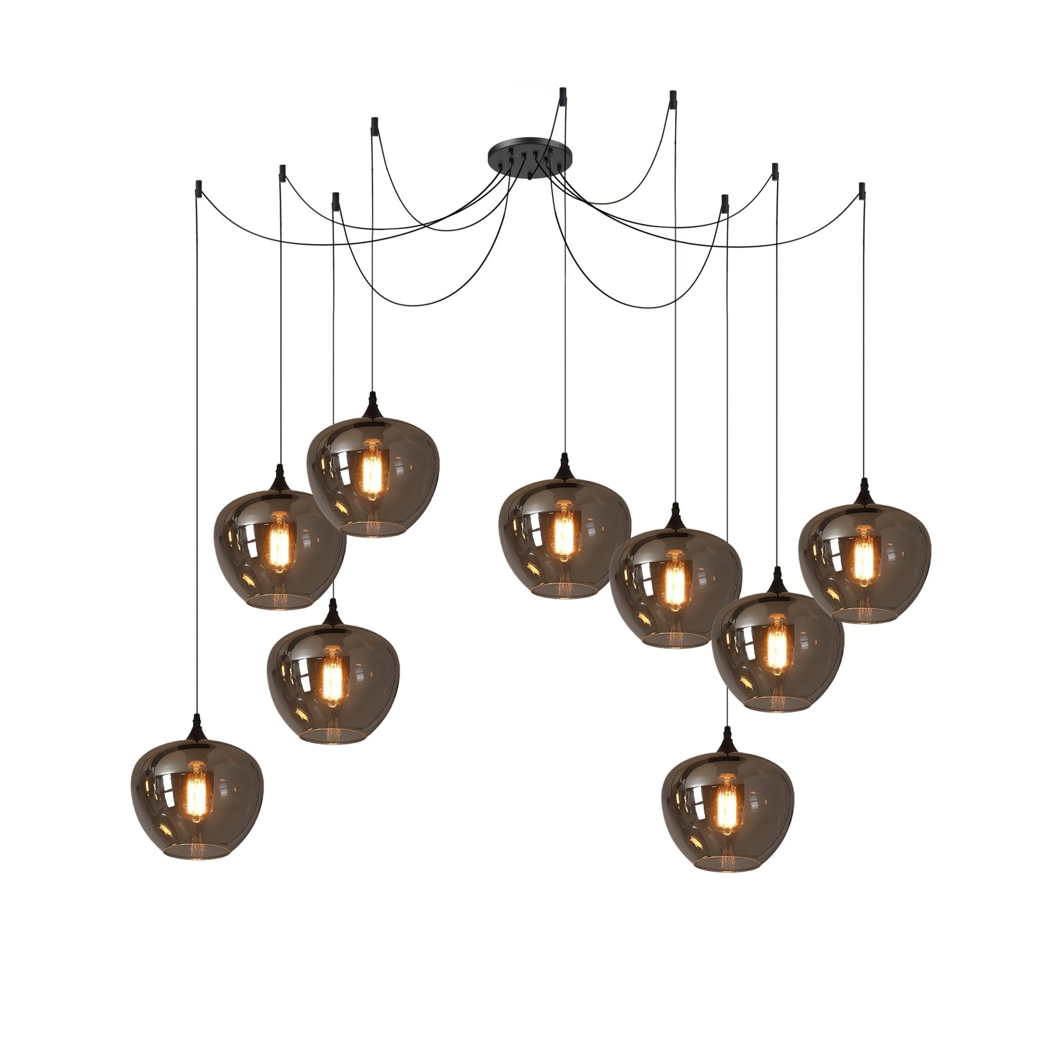 Valentina Minimalist Bottle Glass Pendant Light Smoke Gray - Letslighting