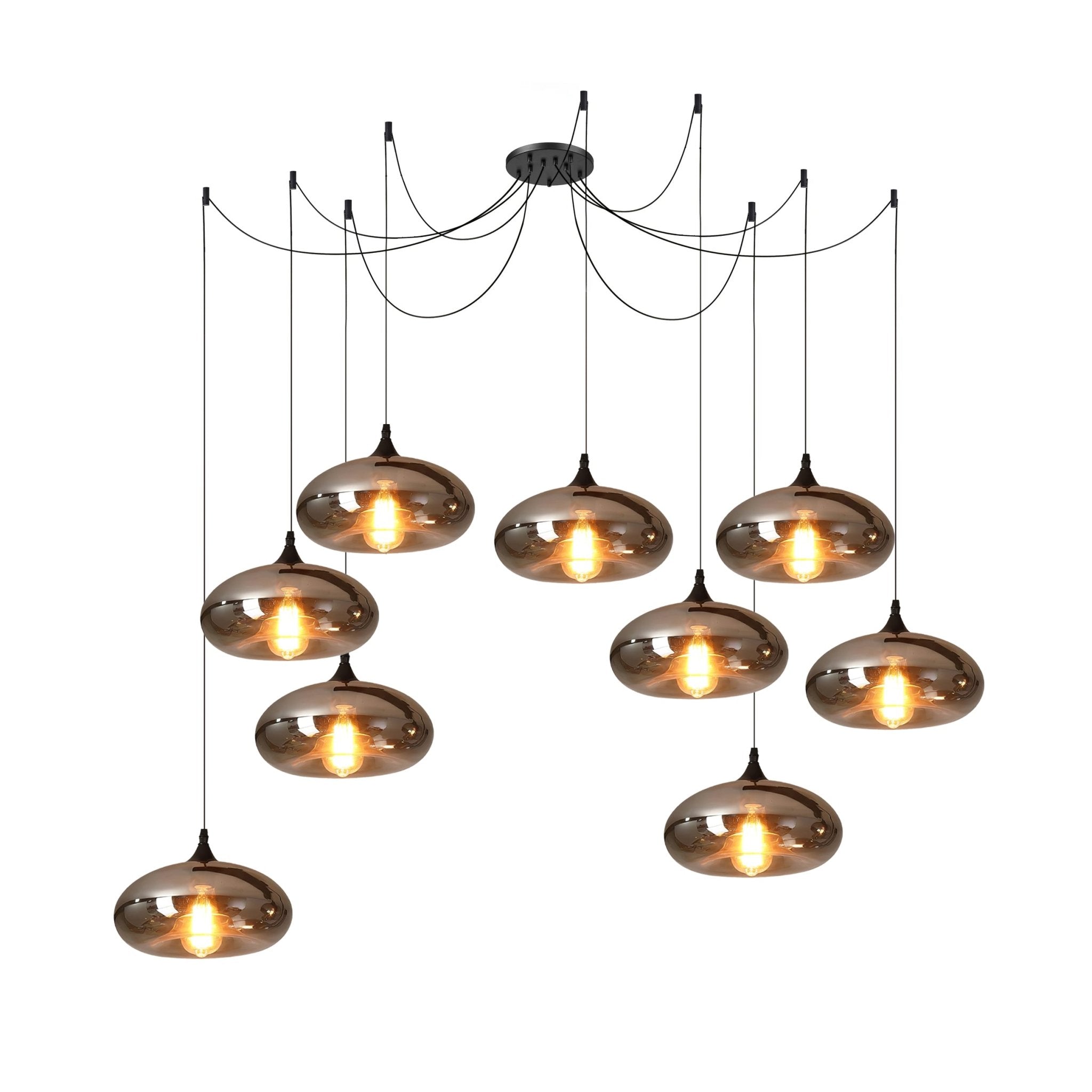 Valentina Minimalist Bottle Glass Pendant Light Smoke Gray - Letslighting