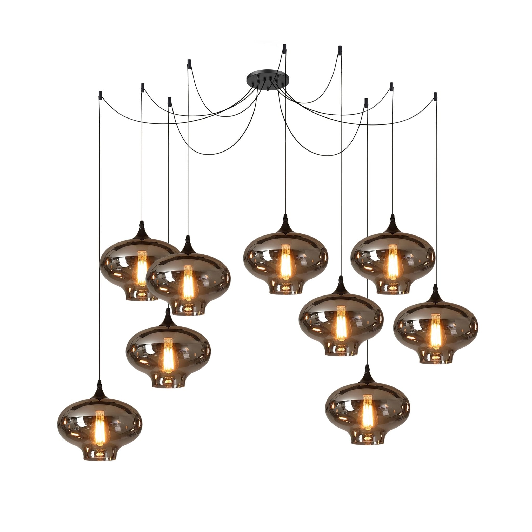 Valentina Minimalist Bottle Glass Pendant Light Smoke Gray - Letslighting