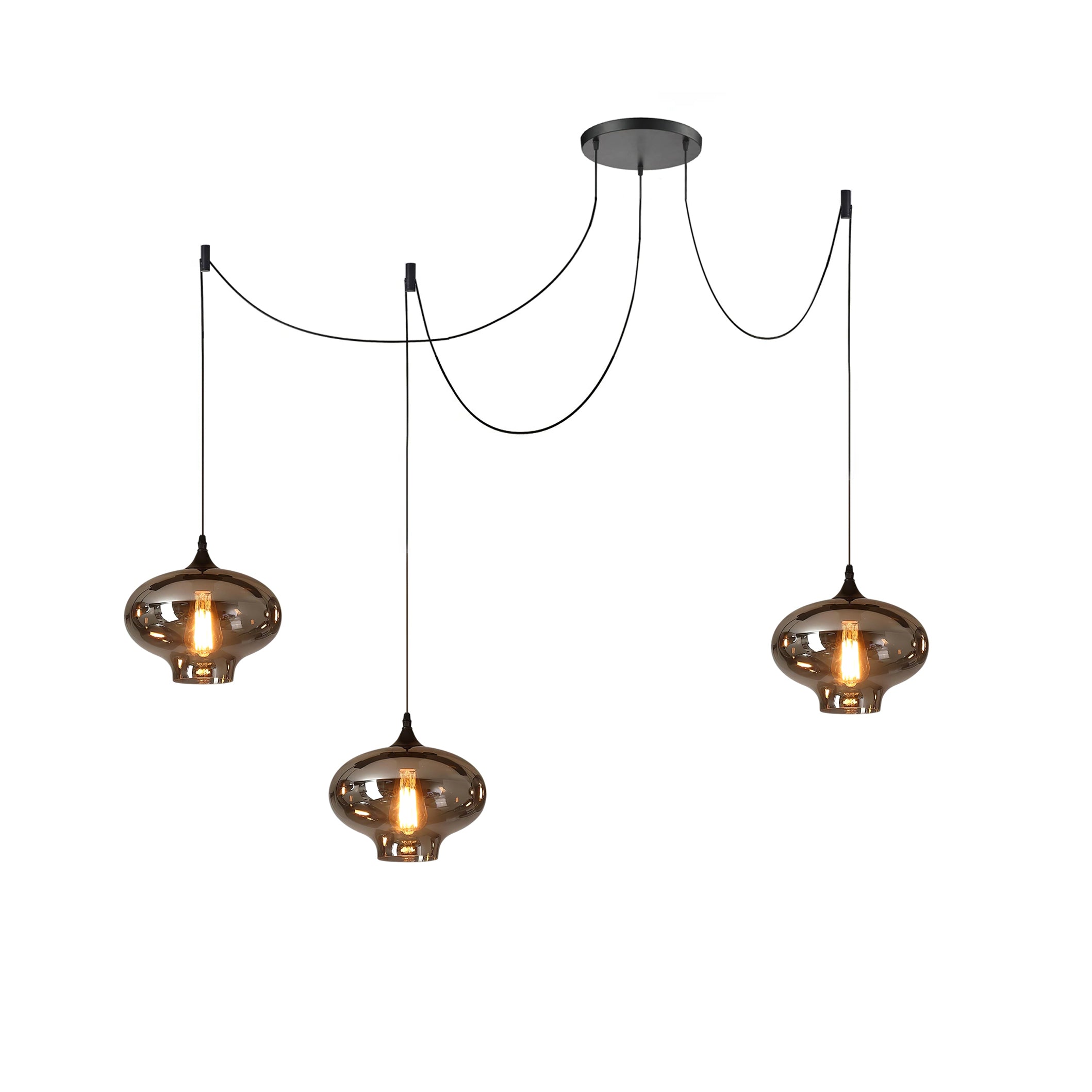 Valentina Minimalist Bottle Glass Pendant Light Smoke Gray - Letslighting