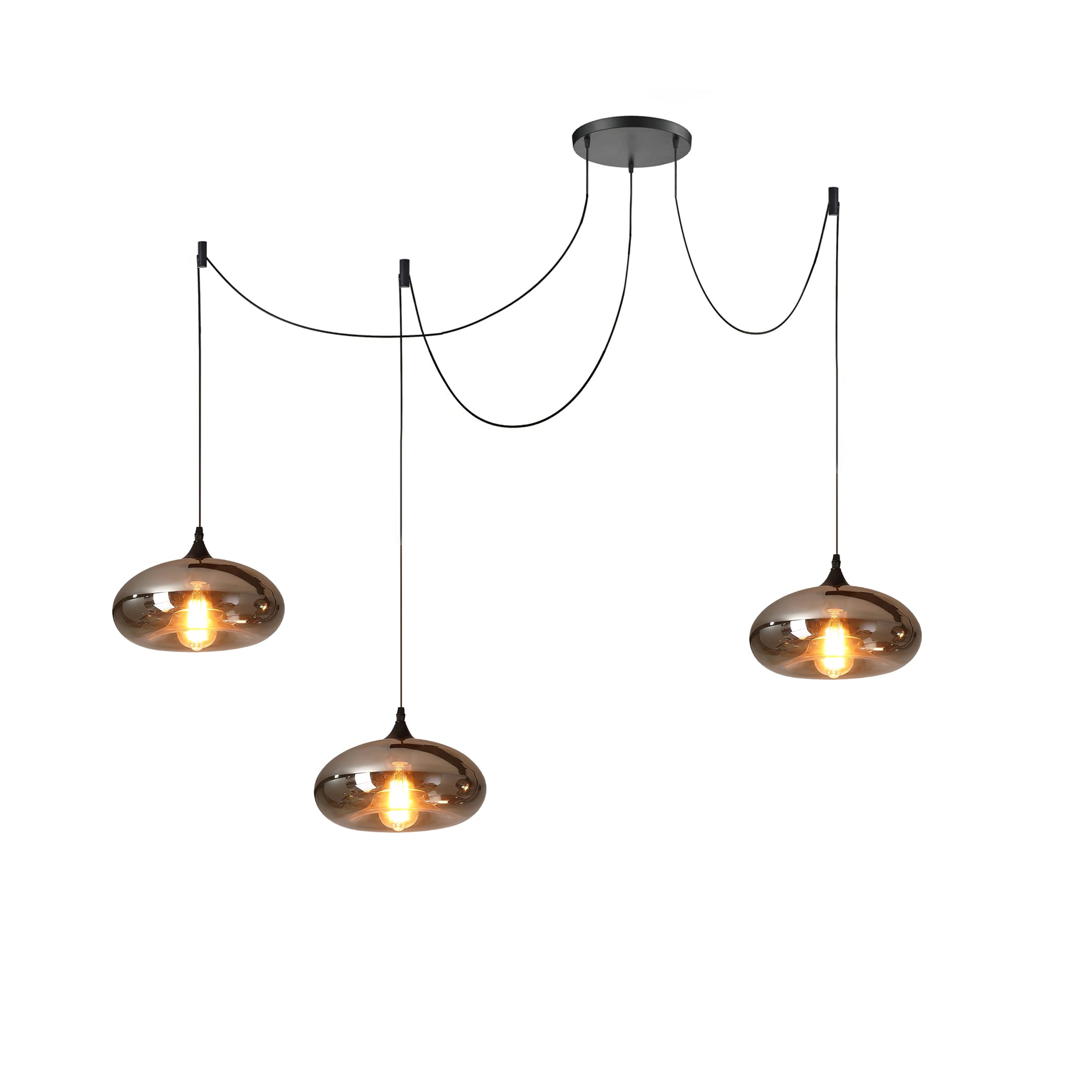 Valentina Minimalist Bottle Glass Pendant Light Smoke Gray - Letslighting