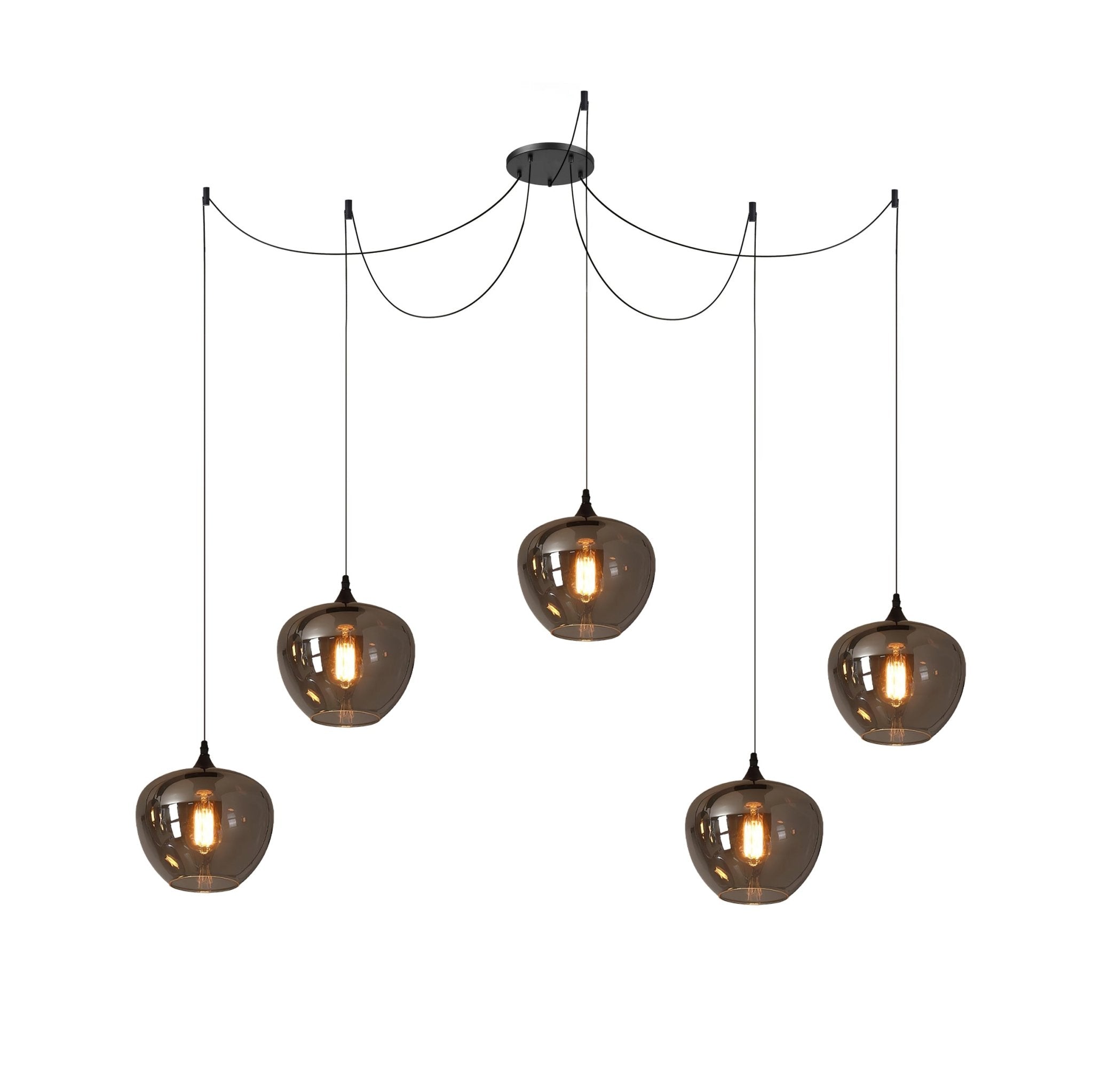 Valentina Minimalist Bottle Glass Pendant Light Smoke Gray - Letslighting