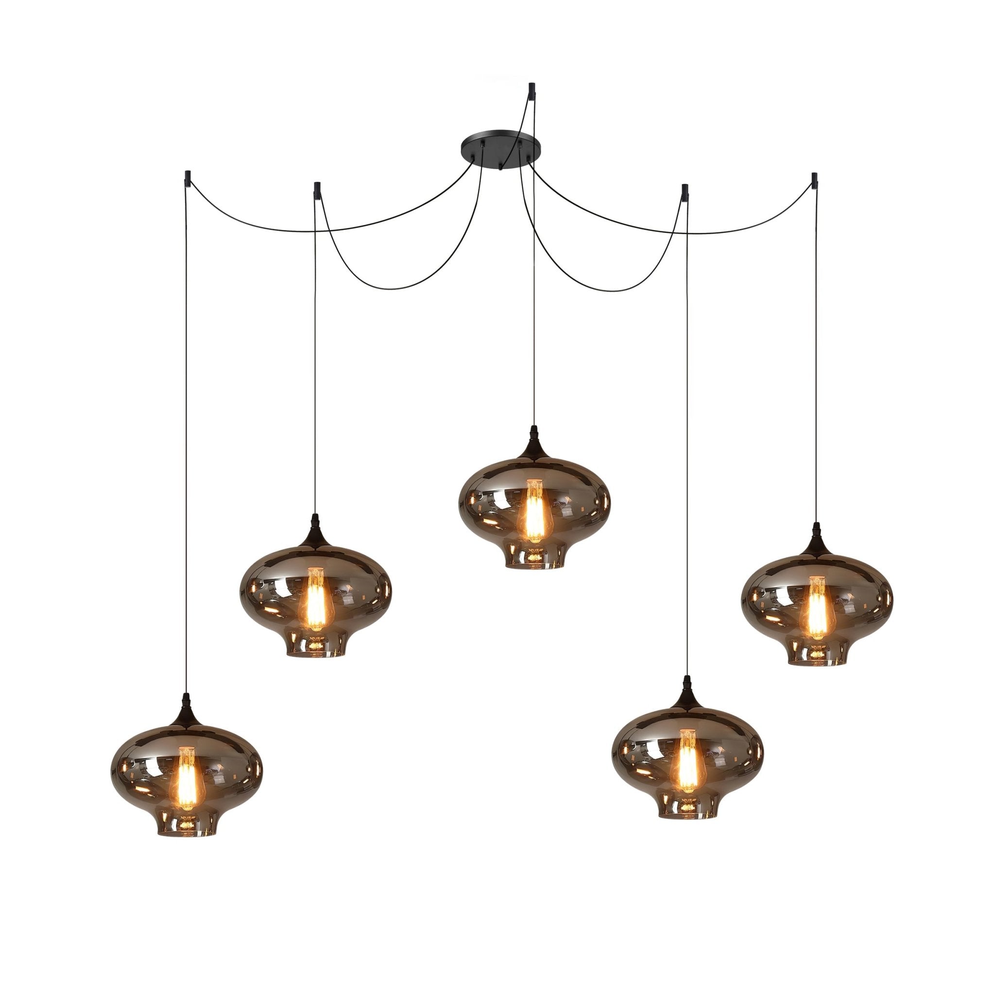 Valentina Minimalist Bottle Glass Pendant Light Smoke Gray - Letslighting