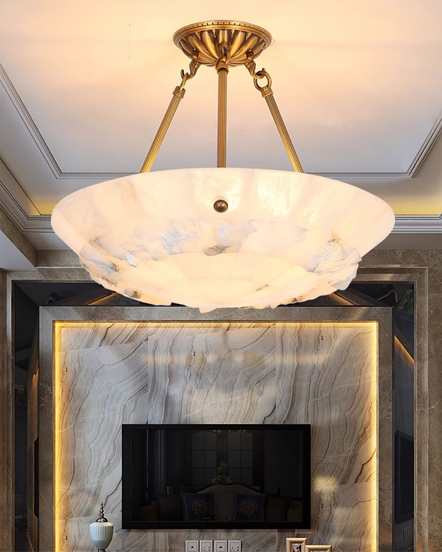 Bowl Pendant Lamp Alabaster Elegance - Letslighting