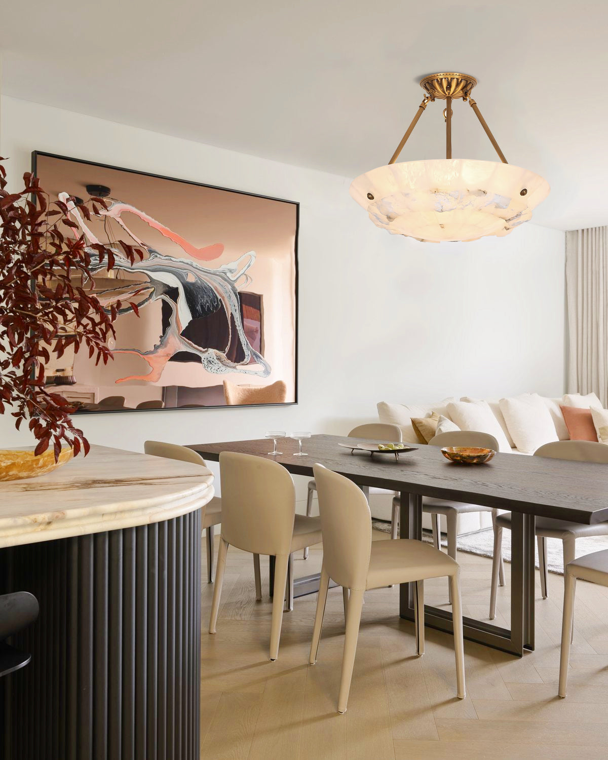 Bowl Pendant Lamp Alabaster Elegance - Letslighting