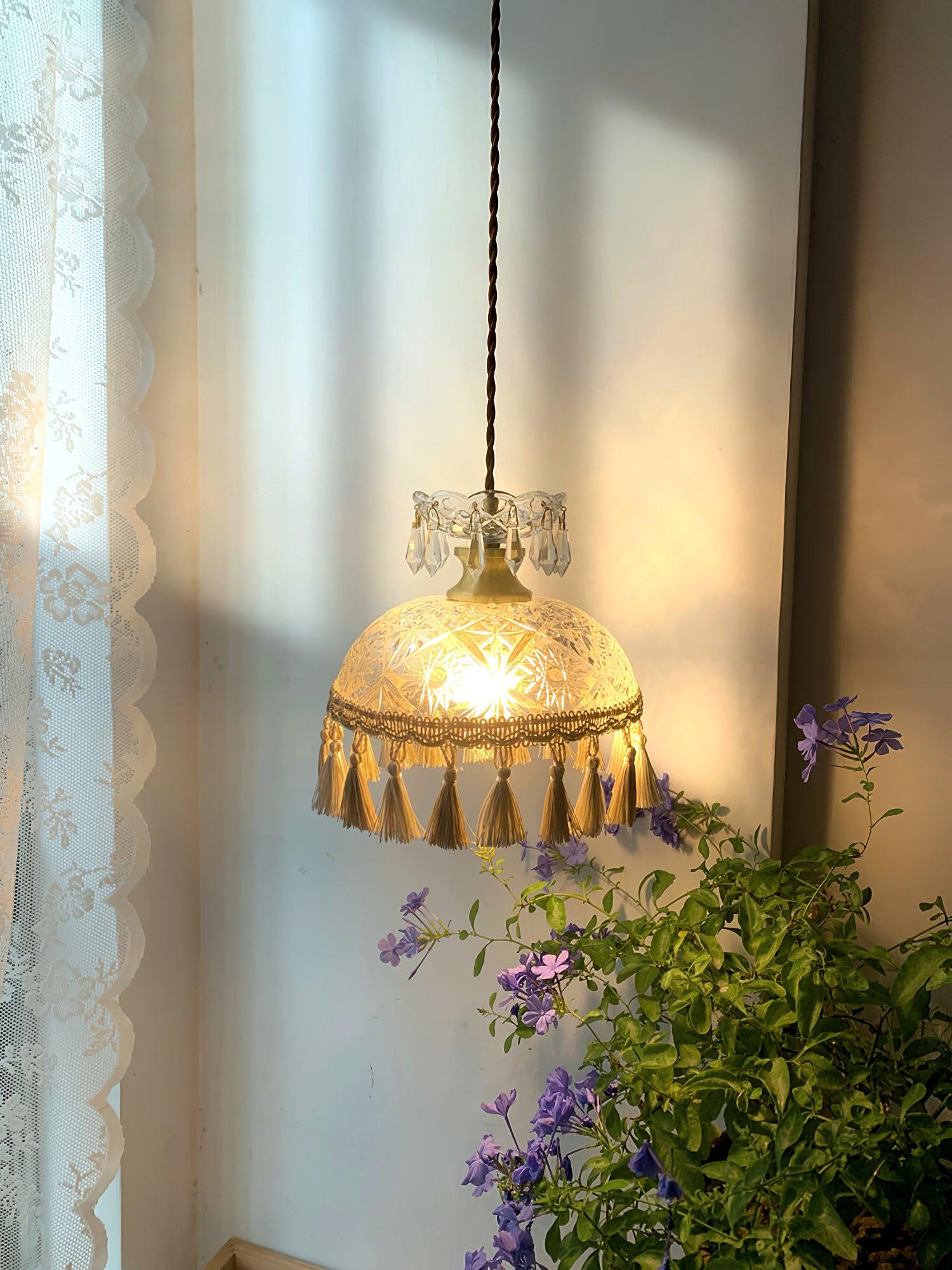 Veloce Brass Glass Luxurious Pendant Light - Letslighting