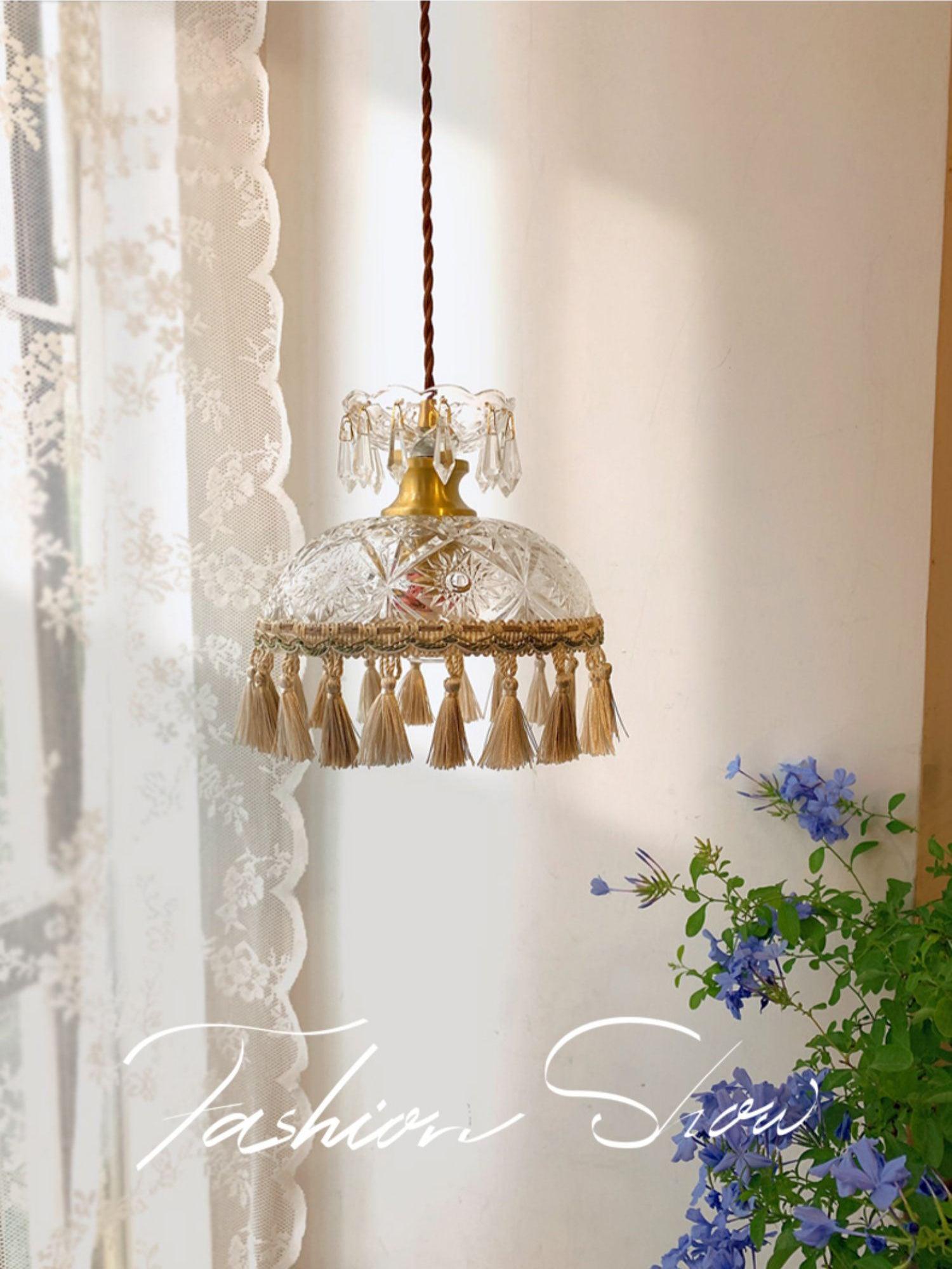 Veloce Brass Glass Luxurious Pendant Light - Letslighting