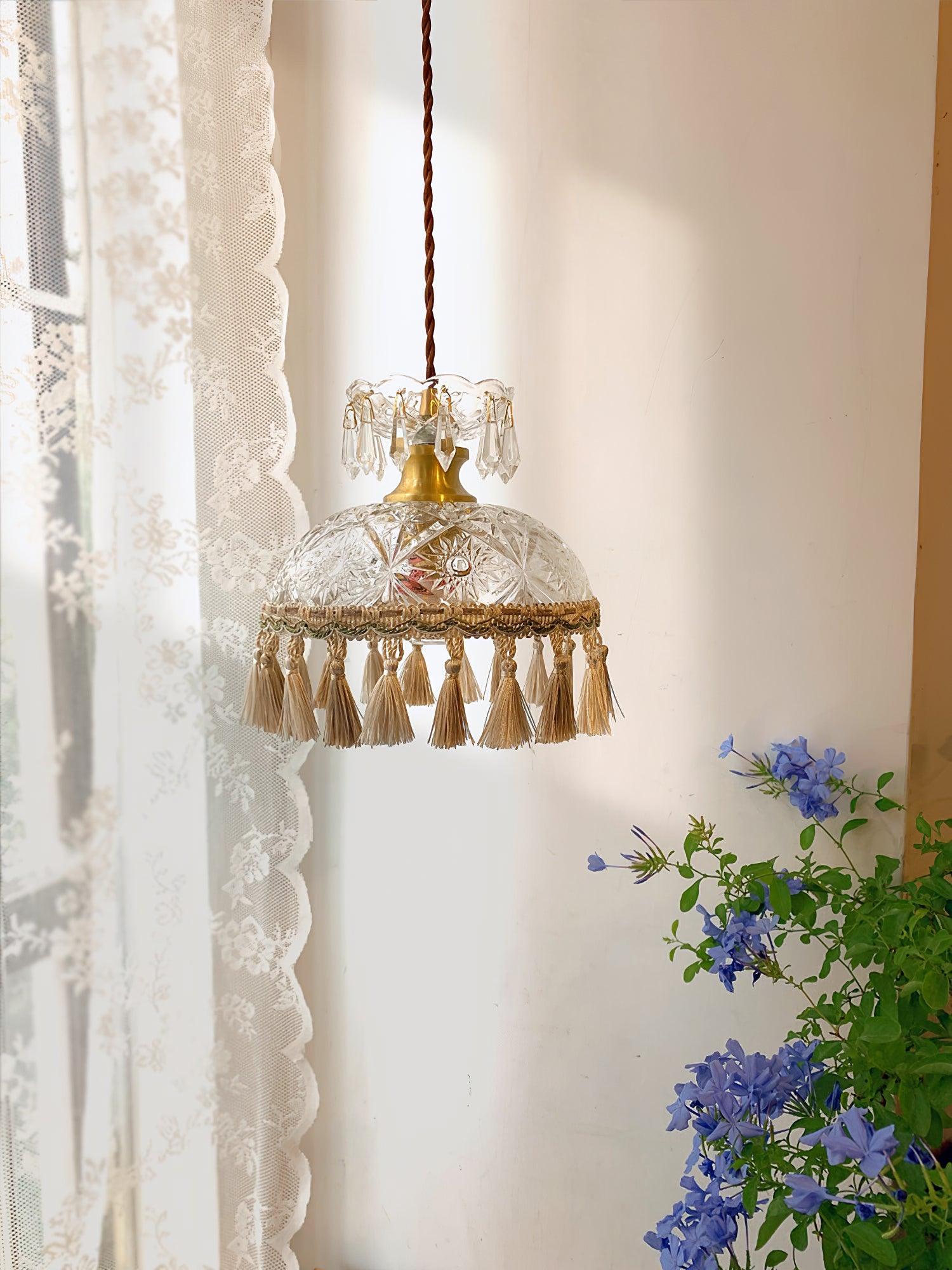 Veloce Brass Glass Luxurious Pendant Light - Letslighting