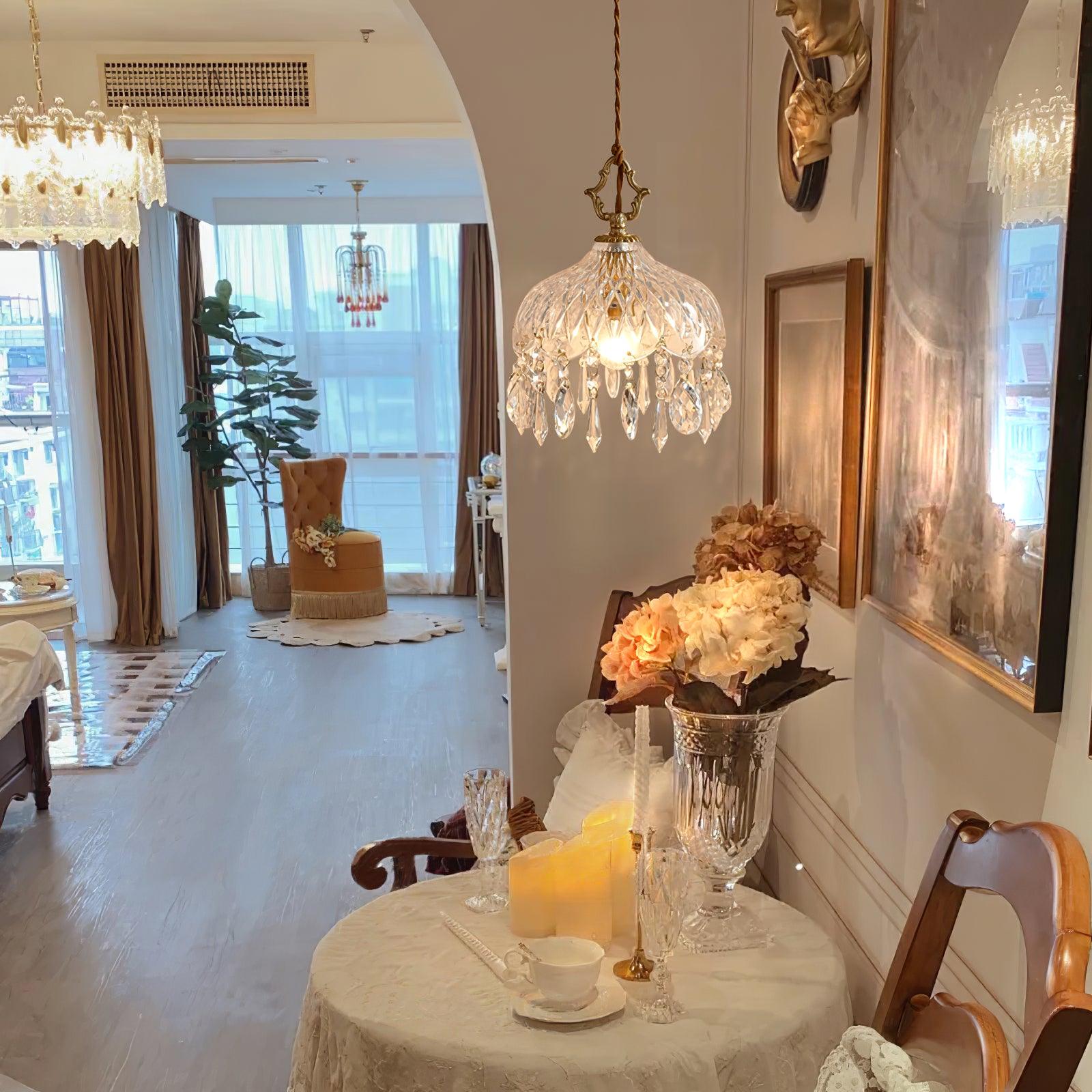 Veloce Brass Glass Luxurious Pendant Light - Letslighting