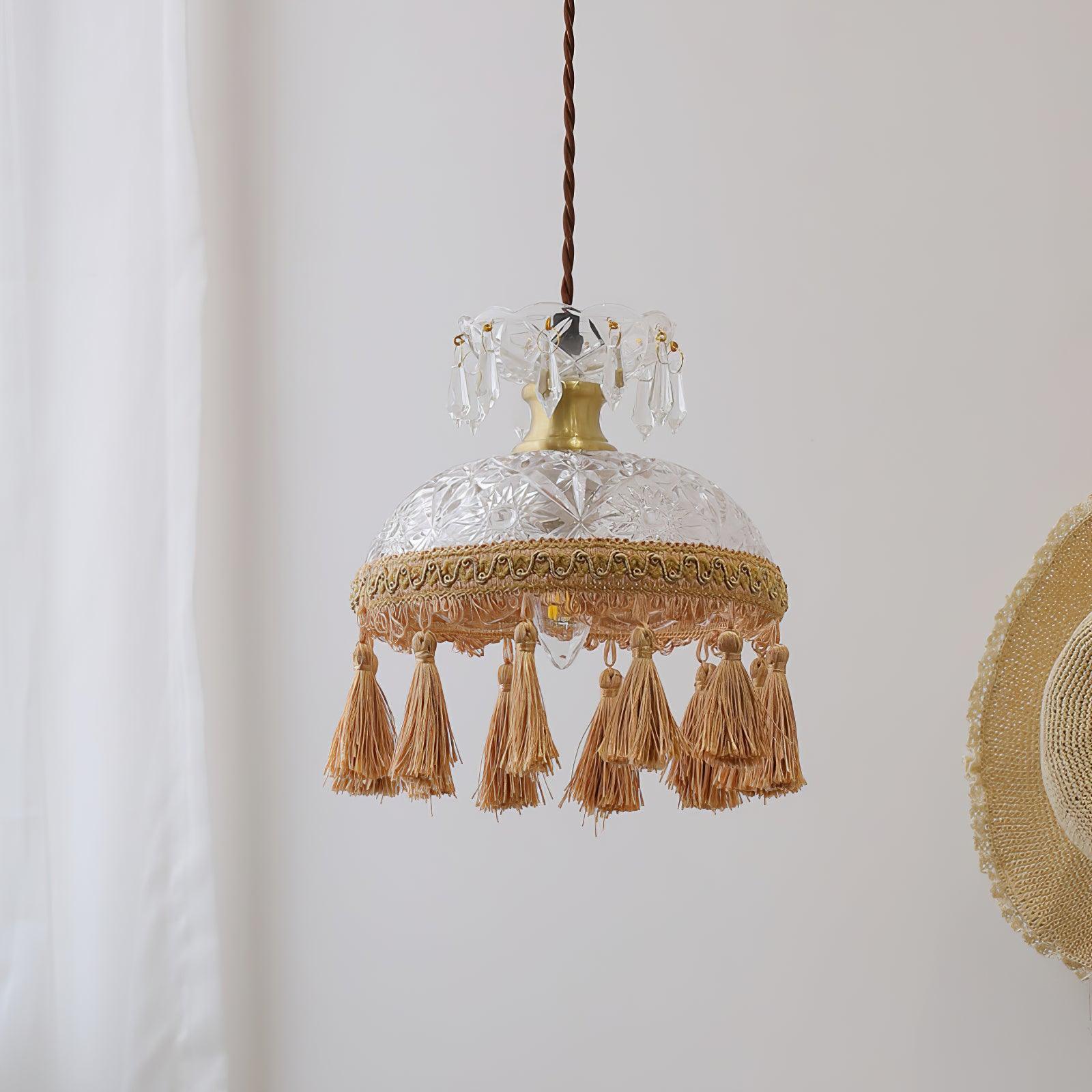 Veloce Brass Glass Luxurious Pendant Light - Letslighting