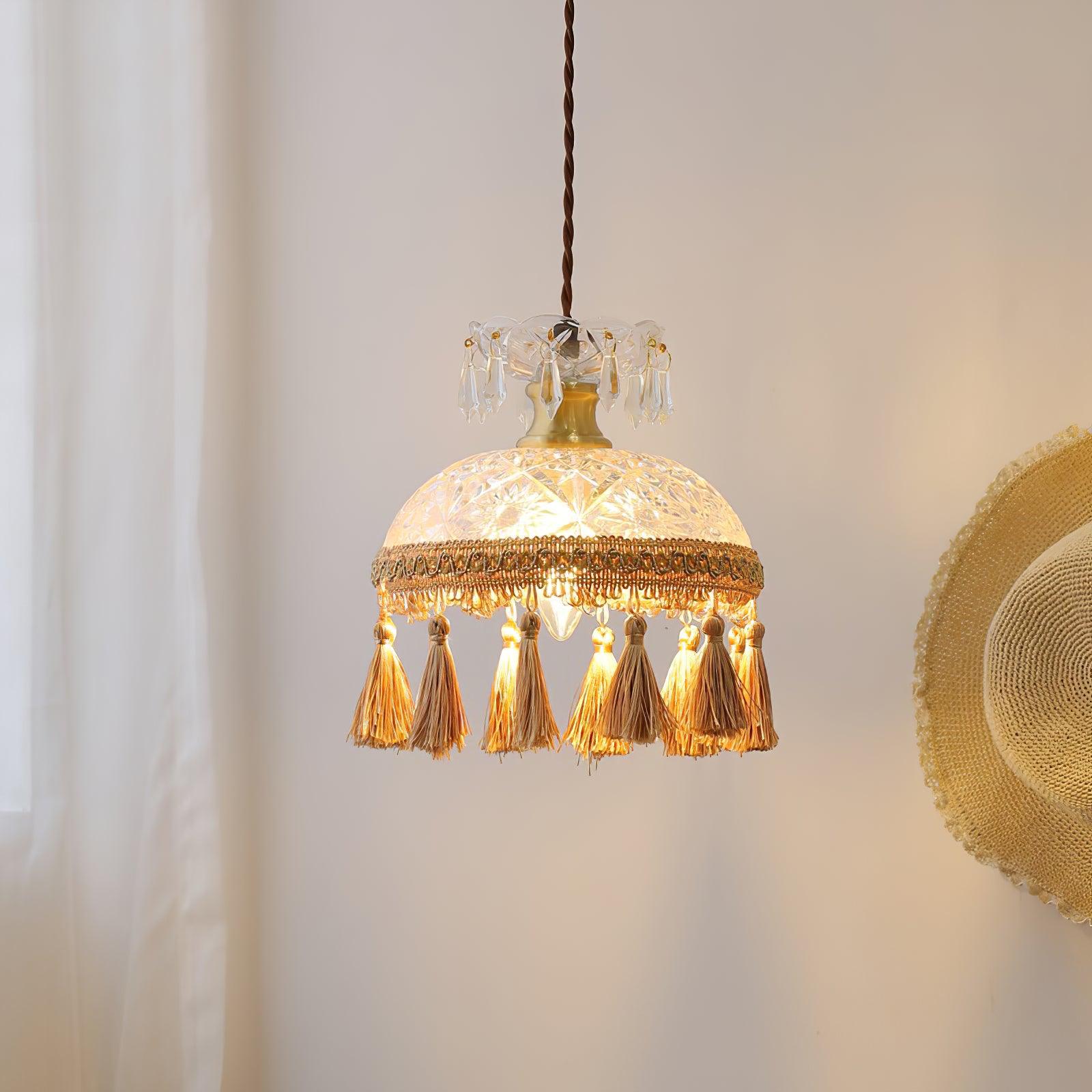 Veloce Brass Glass Luxurious Pendant Light - Letslighting