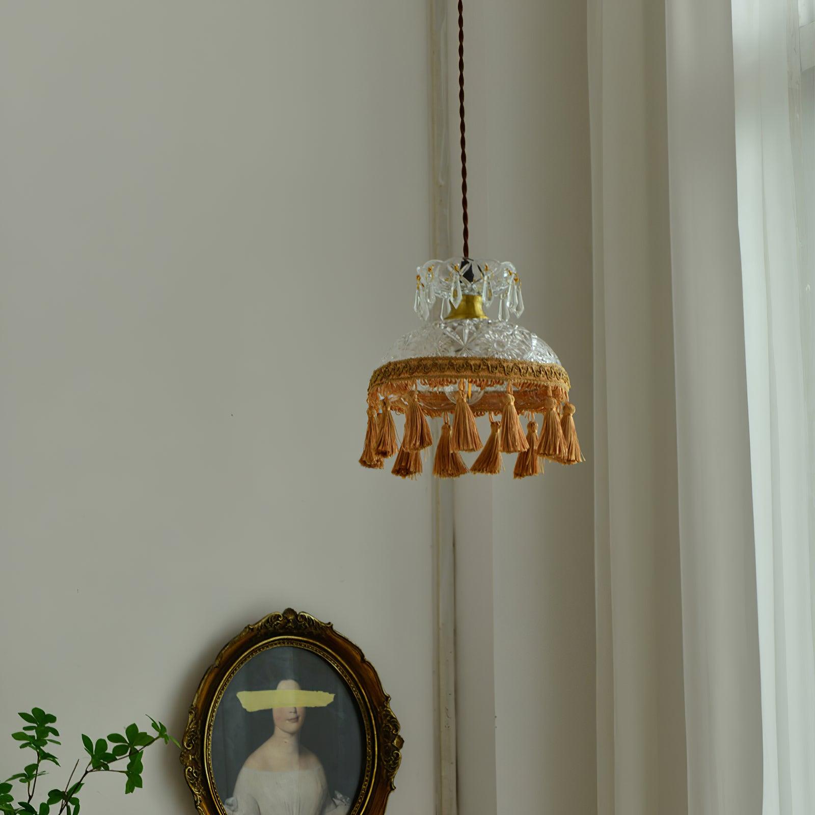 Veloce Brass Glass Luxurious Pendant Light - Letslighting
