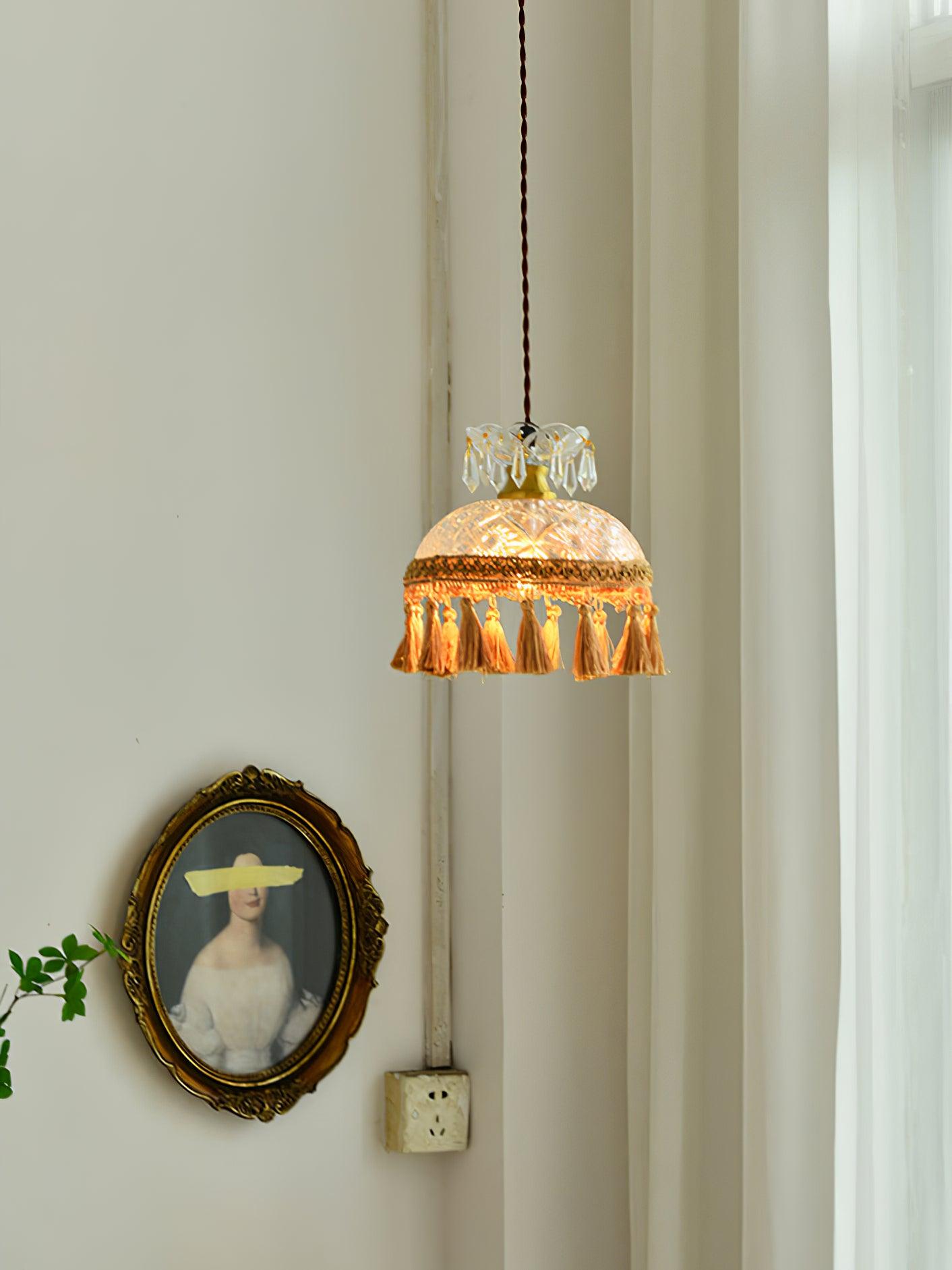 Veloce Brass Glass Luxurious Pendant Light - Letslighting