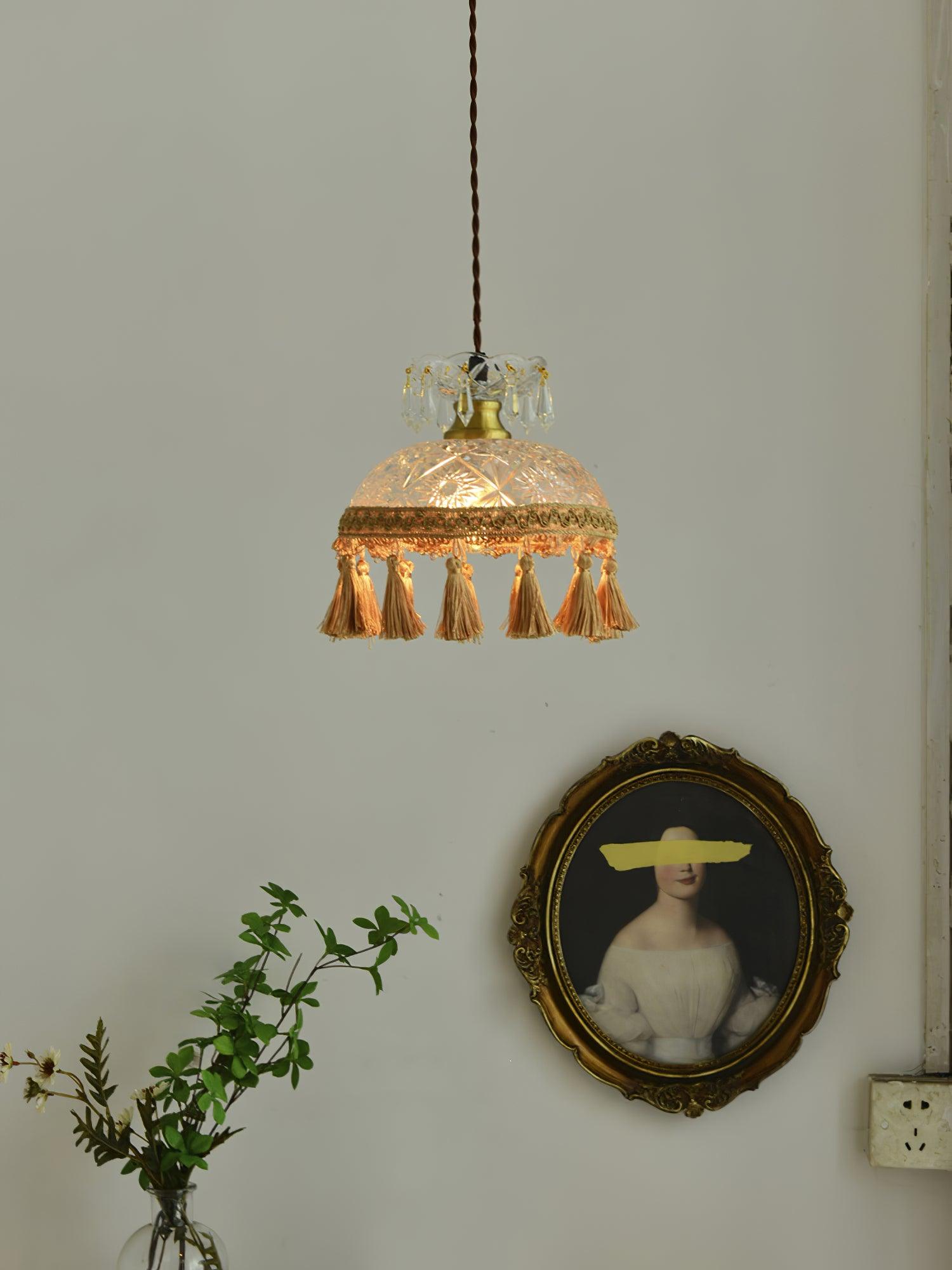 Veloce Brass Glass Luxurious Pendant Light - Letslighting