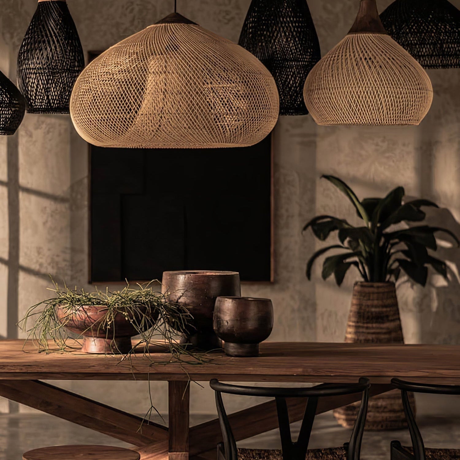 Ritta Braided Rattan Livingroom Pendant Lamp - Letslighting