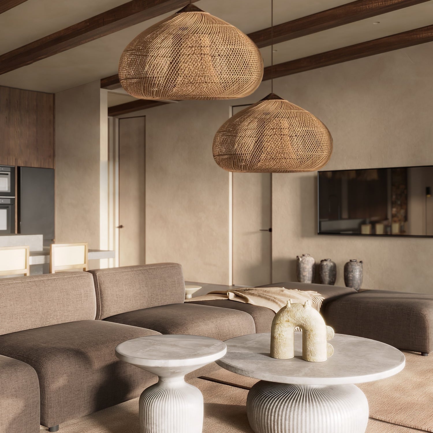 Ritta Braided Rattan Livingroom Pendant Lamp - Letslighting