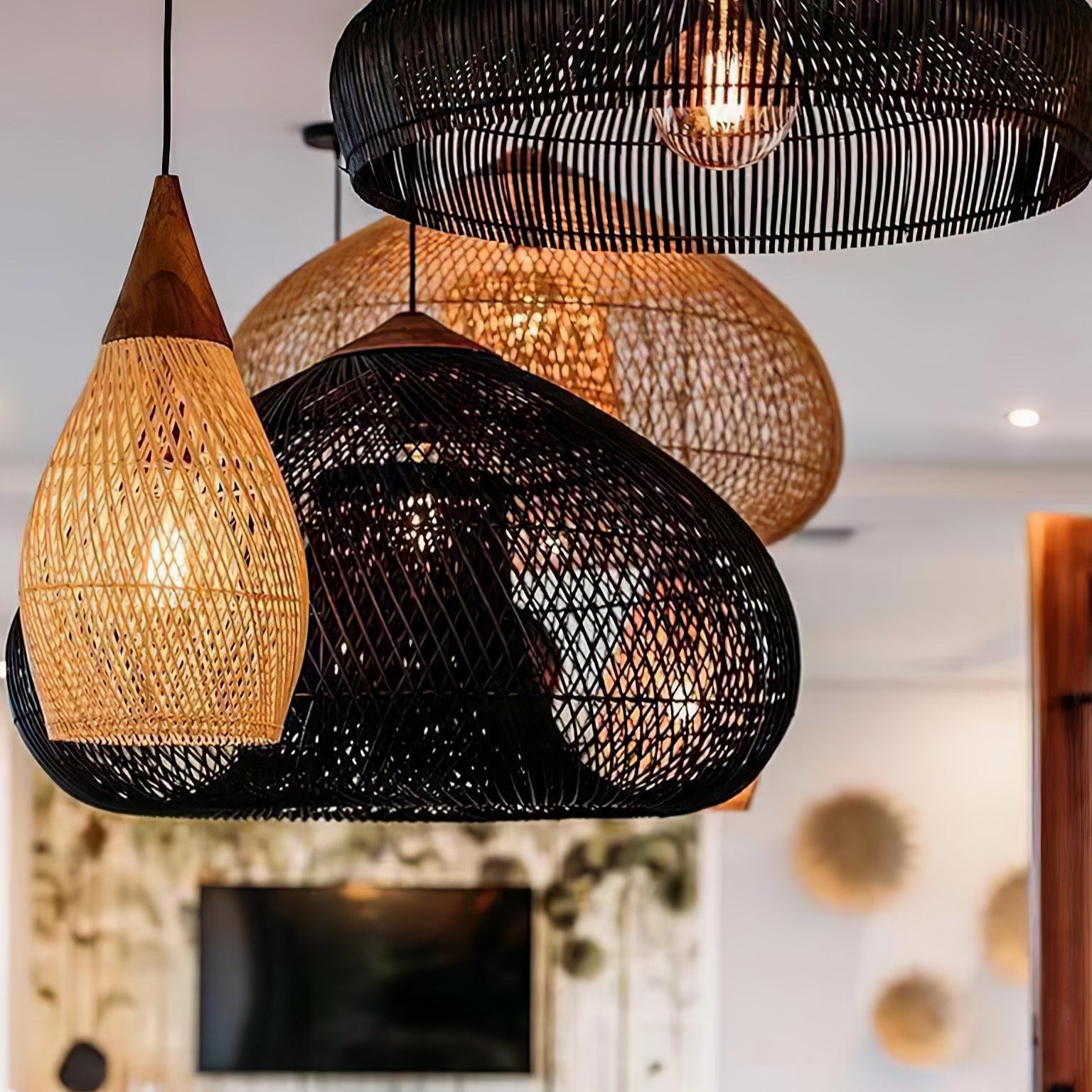 Ritta Braided Rattan Livingroom Pendant Lamp - Letslighting