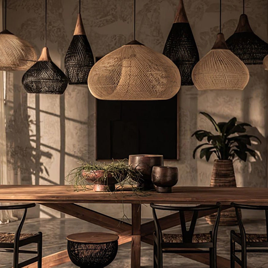 Ritta Braided Rattan Livingroom Pendant Lamp - Letslighting