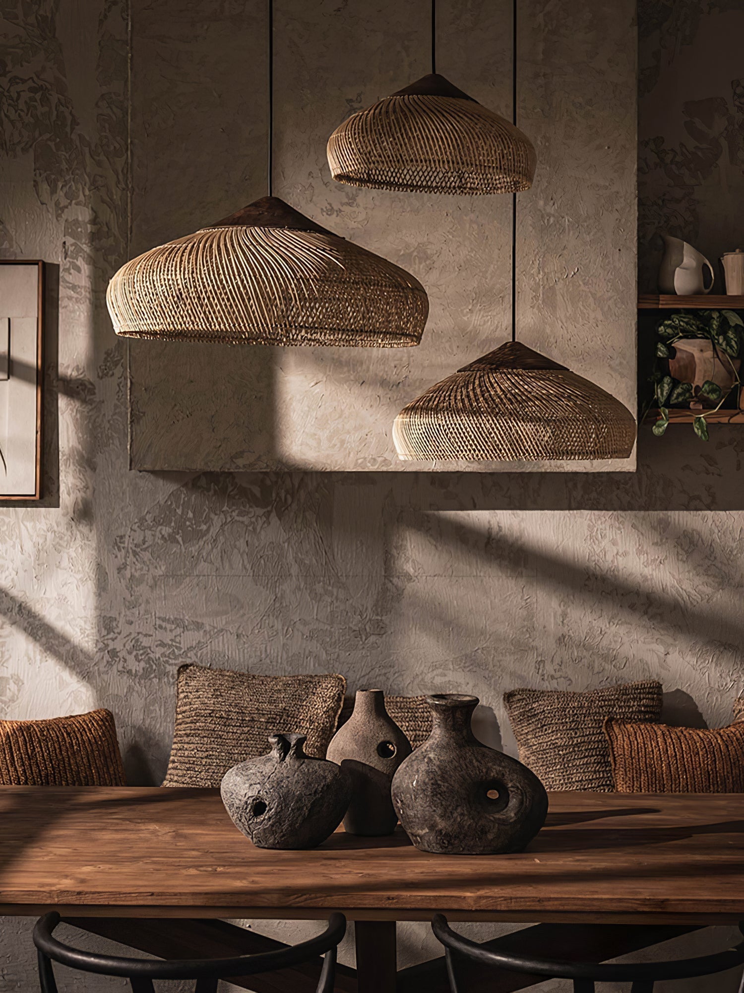 Solara Pendant Lamp Rattan Swag Woven - Letslighting